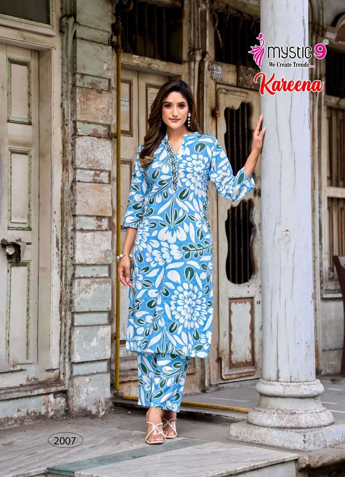 MYSTIC 9 KAREENA VOL 2 2001 TO 2010 SERIES RAYON KATHA PRINTED READYMADE KURTI WHOLESALER 2025
