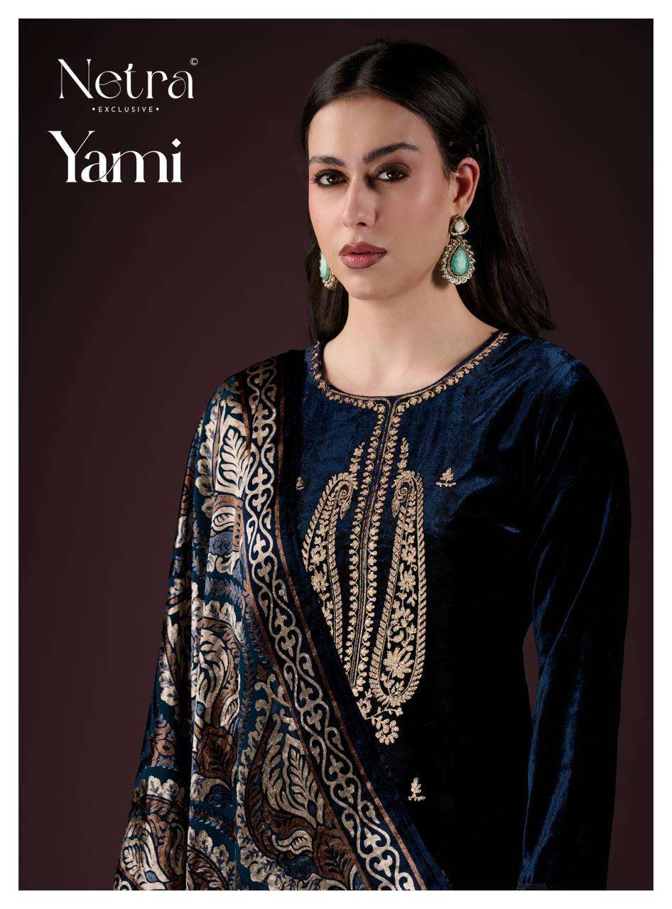 NETRA YAMI PARTYWEAR STYLE PURE VELVET SUIT WHOLESALER BEST RATE 2025