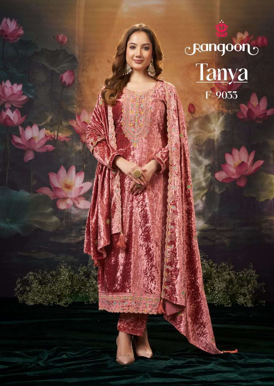 RANGOON TANYA DESIGNER PURE VELVET READYMADE SUIT WHOLESALER BEST RATE 2025