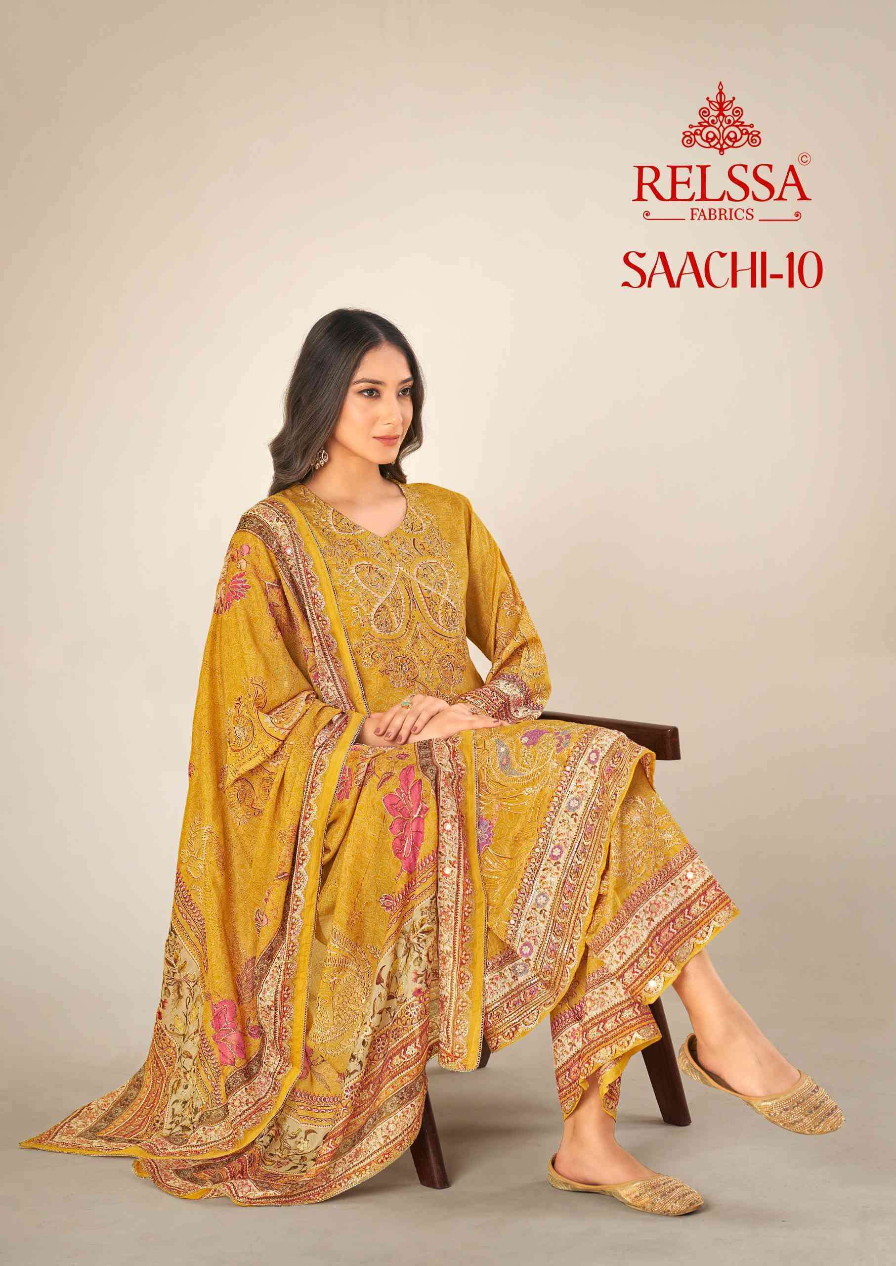 RELSSA SAACHI VOL 10 FANCY HANDWORK SUIT WHOLESALER BEST RATE 