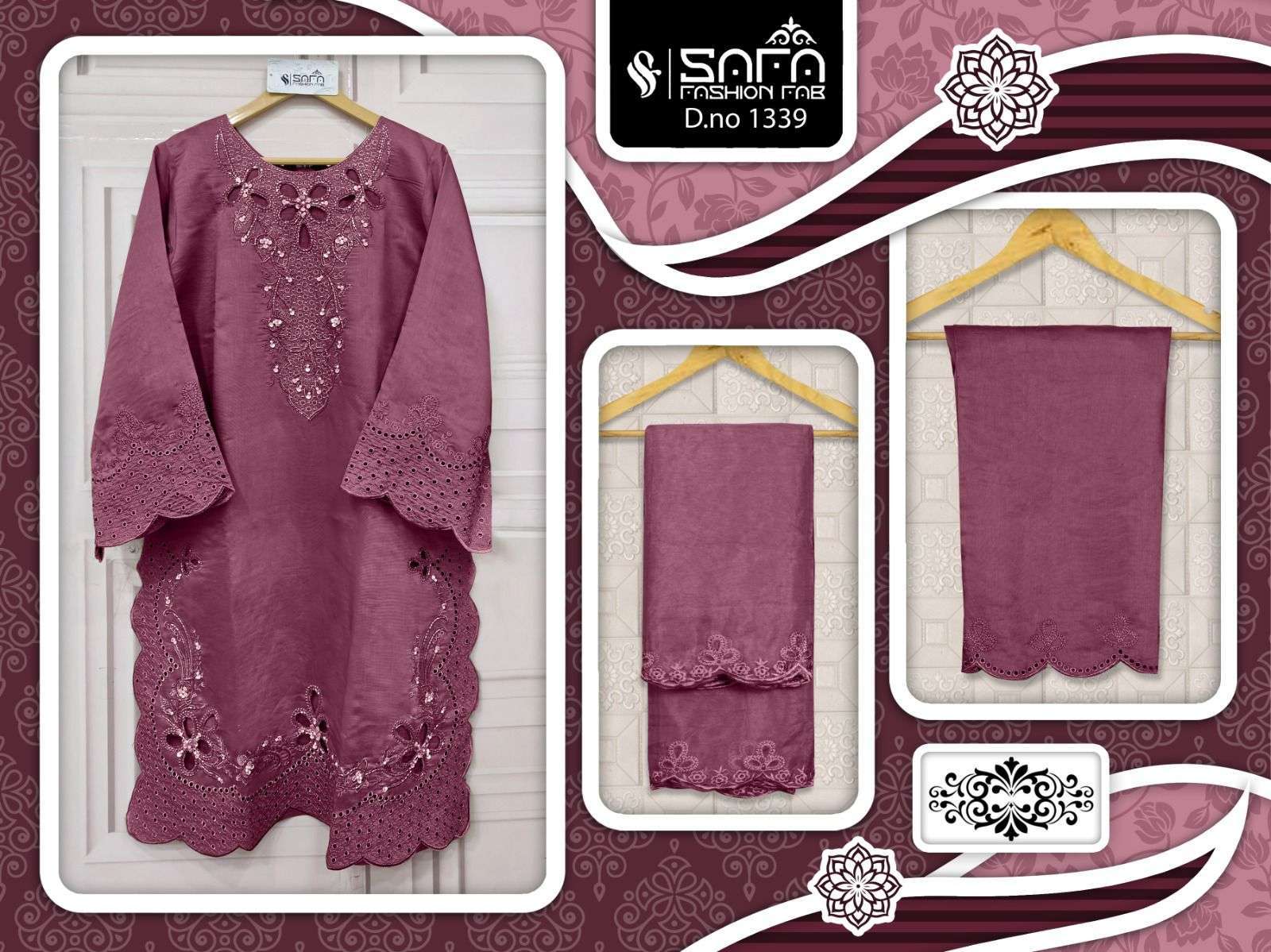 SAFA FASHION FAB 1339 VISCOSE FANCY EMBROIDERED READYMADE SALWER KAMEEZ WHOLESALER 