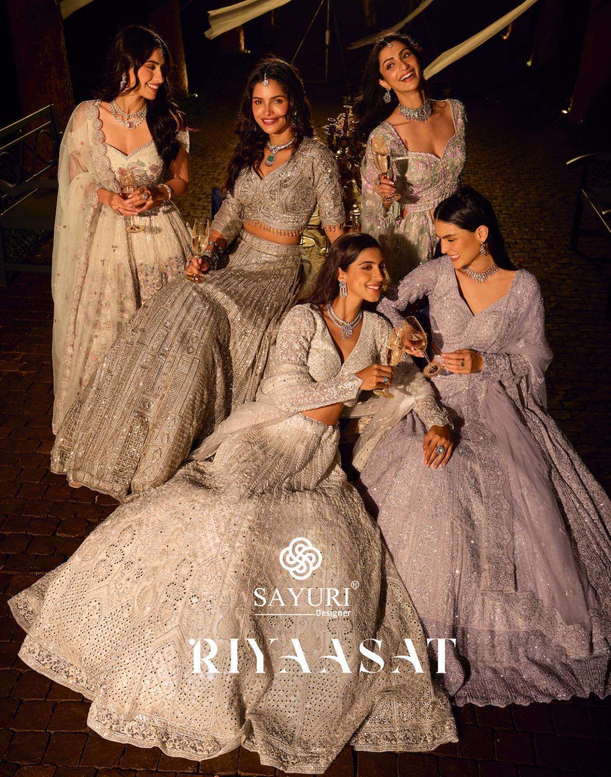 SAYURI DESIGNER RIYAASAT PARTYWEAR LEHNGA COLLECTION WHOLESALER 