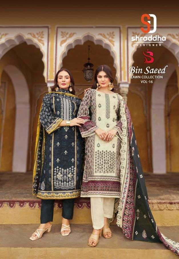 SHRADDHA DESIGNER BIN SAEED VOL 16 LAWN COLLECTION WHOLESALER 2025