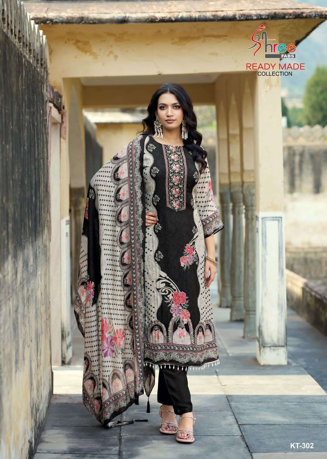SHREE FAB KT 302 COLOURS MUSLIN SALWER KAMEEZ SUIT WHOLESALER 2025