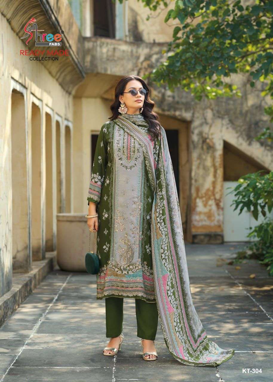 SHREE FAB KT 304 COLORS PAKISTANI MUSLIN LADIES SUIT WHOLESALER 