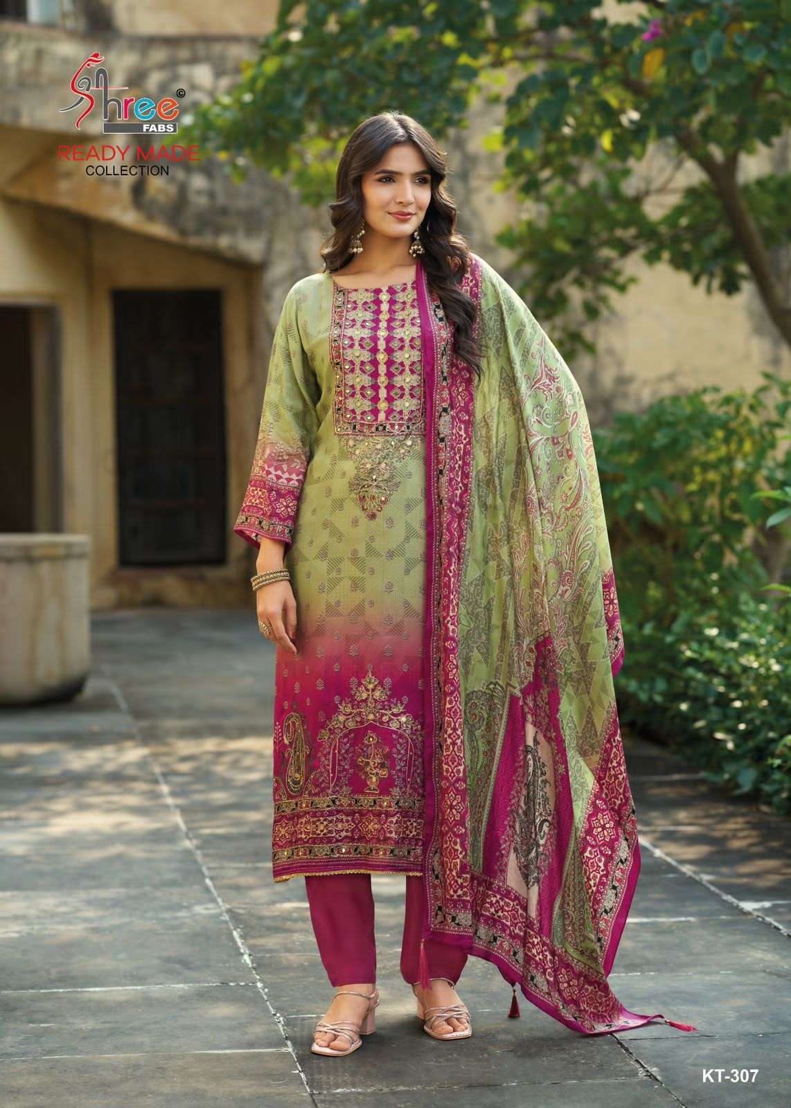 SHREE FAB KT 307 COLORS PAKISTANI MUSLIN LADIES SUIT WHOLESALER 