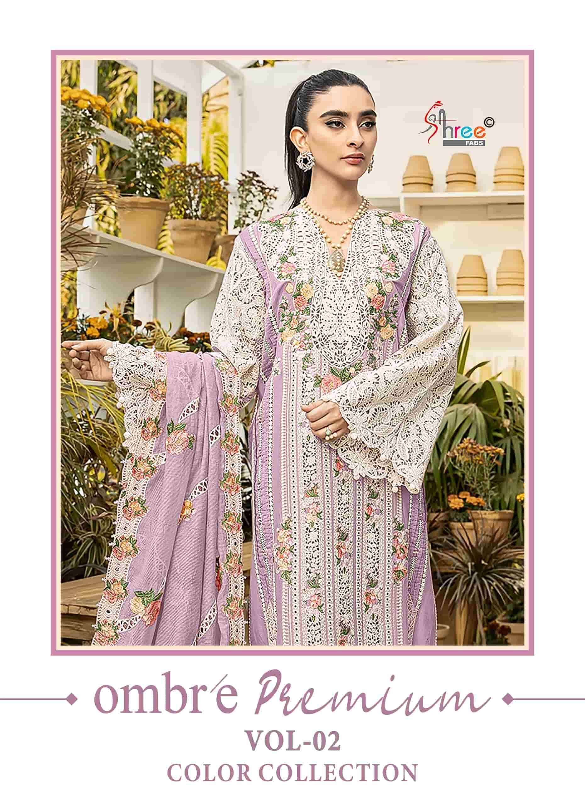 SHREE FAB OMBRE PREMIUM COLOUR COLLECTION VOL 2 EMBROIDERED PAKISTANI SUIT WHOLESALER 