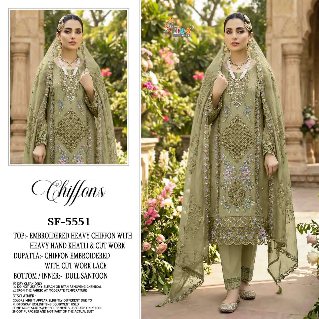 SHREE FAB SF 5551 COLORS DESIGNER PAKISTANI CHIFFON SUIT WHOLESALER 2025