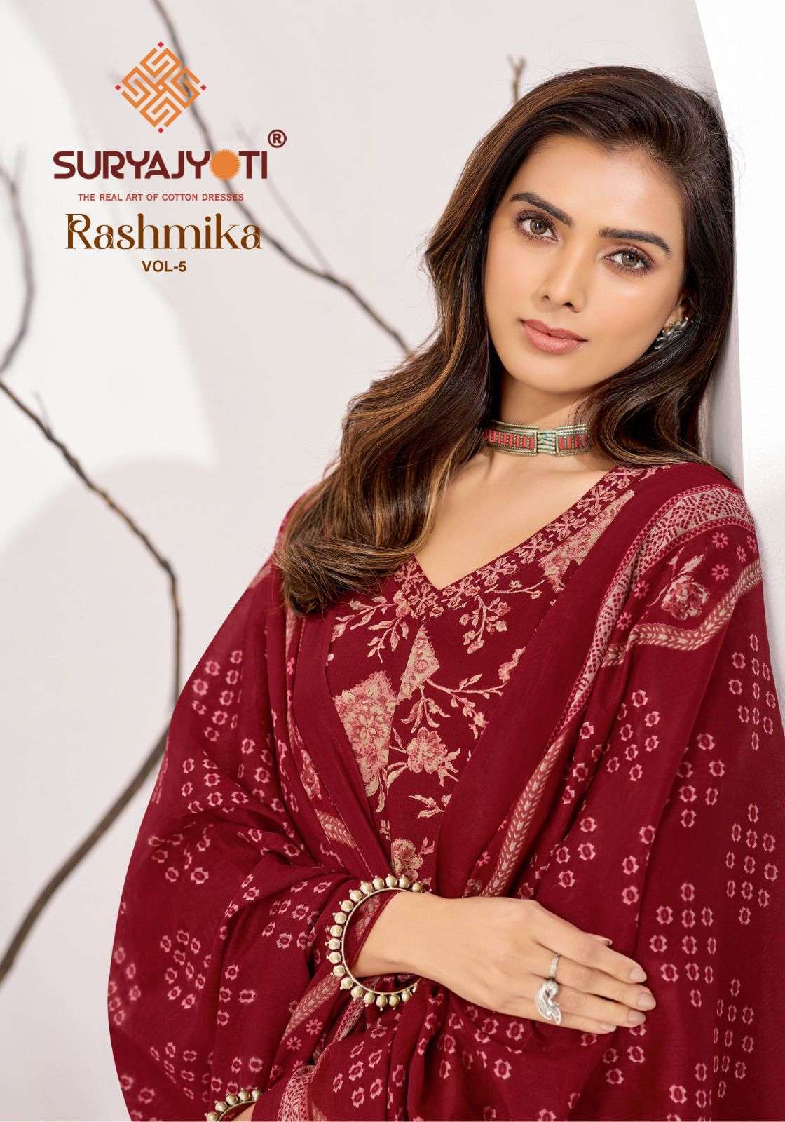 SURYAJYOTI RASHMIKA VOL 5 COTTON ANARKALI SUIT CATALOG SUPPLIER 