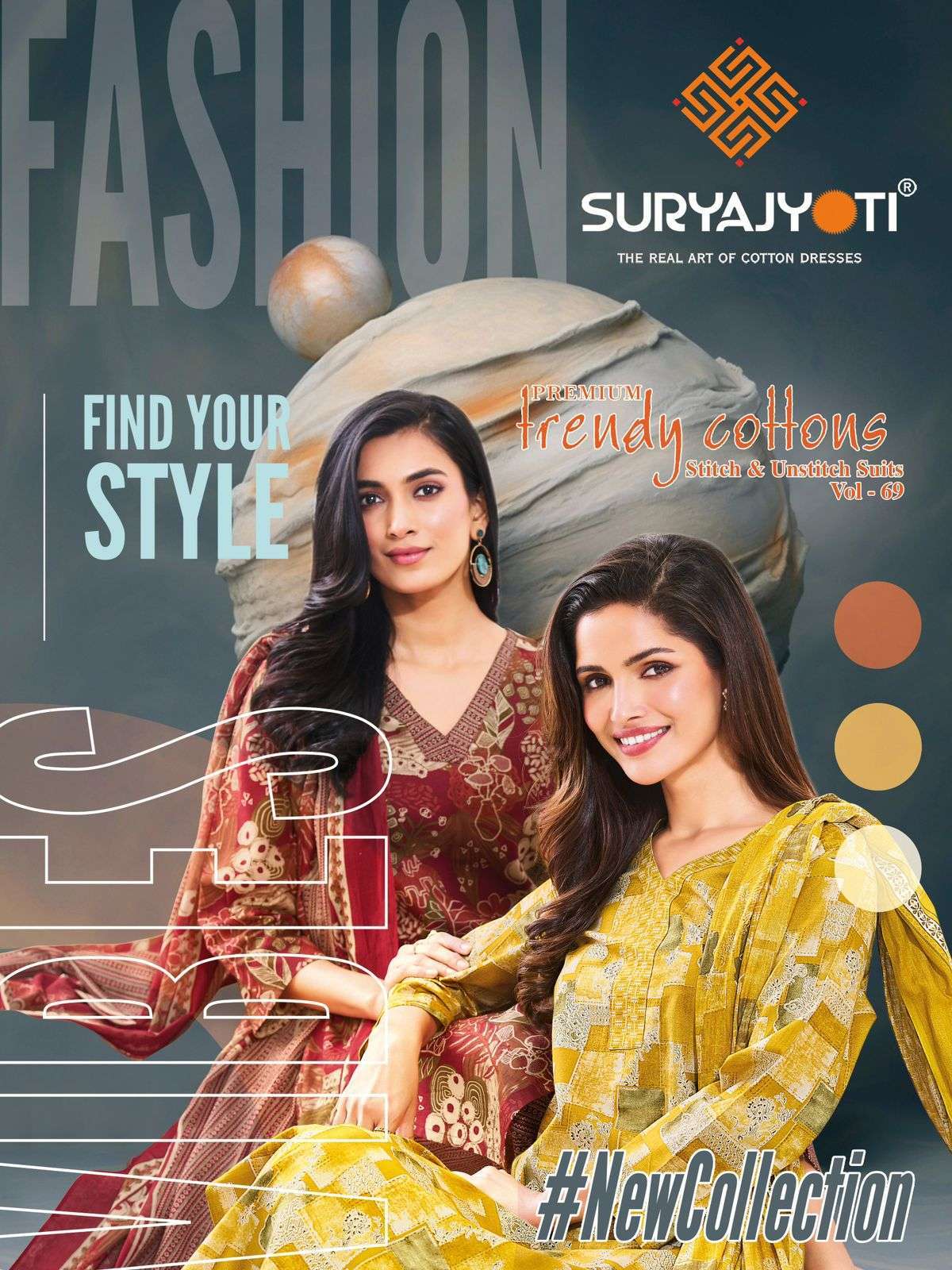 SURYAJYOTI TRENDY COTTON VOL 69 READYMADE COTTON DRESS WHOLESALE PRICE 