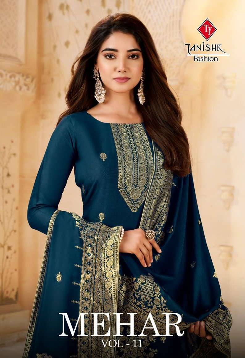 TANISHK MEHER VOL 11 PURE MUSLIN JACQUARD SUIT WHOLESALER BEST RATE 2025