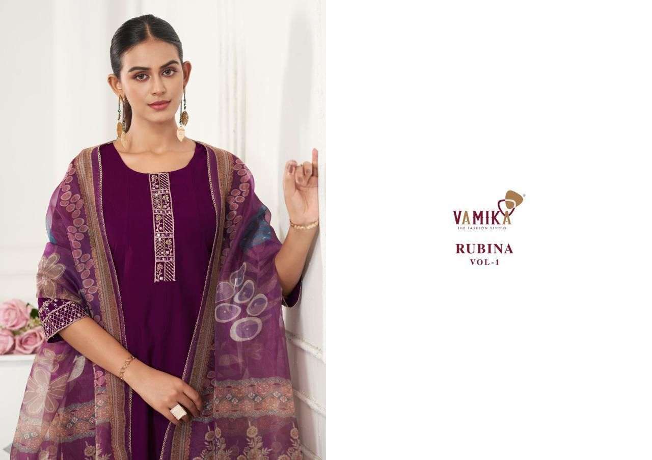 VAMIKA JANNAT VOL 2 VISCOSE VERTICAN SILK HAND WORK READYMADE SUIT WHOLESALER 
