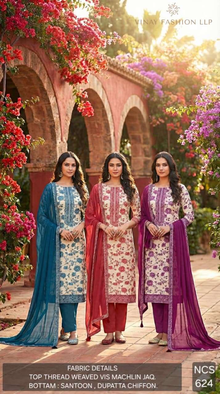 VINAY FASHION NCS COLORS 624 LADIES SUIT CATALOGUE WHOLESALER  2025