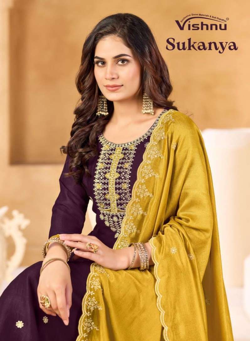 VISHNU SUKANYA DESIGNER SILK LADIES SUIT WHOLESALER BEST RATE 