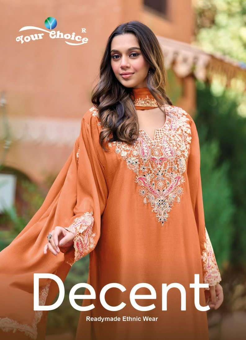 YOUR CHOICE DECENT CHINON EMBROIDERY PALAZZO SUIT EXPORTER 