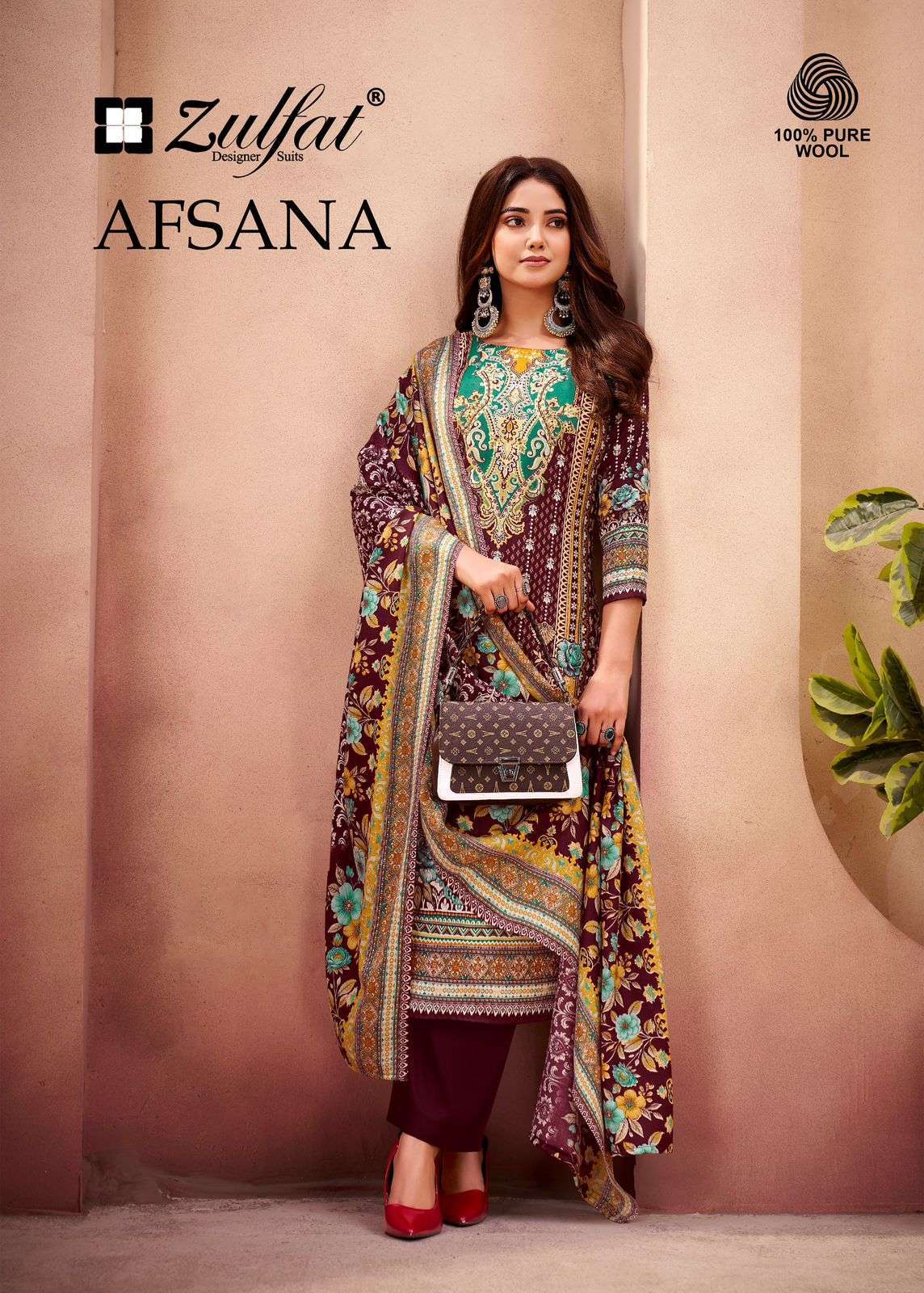 ZULFAT DESIGNER AFSANA WOOL PASHMINA SUIT WHOLESALER BEST RATE 2025