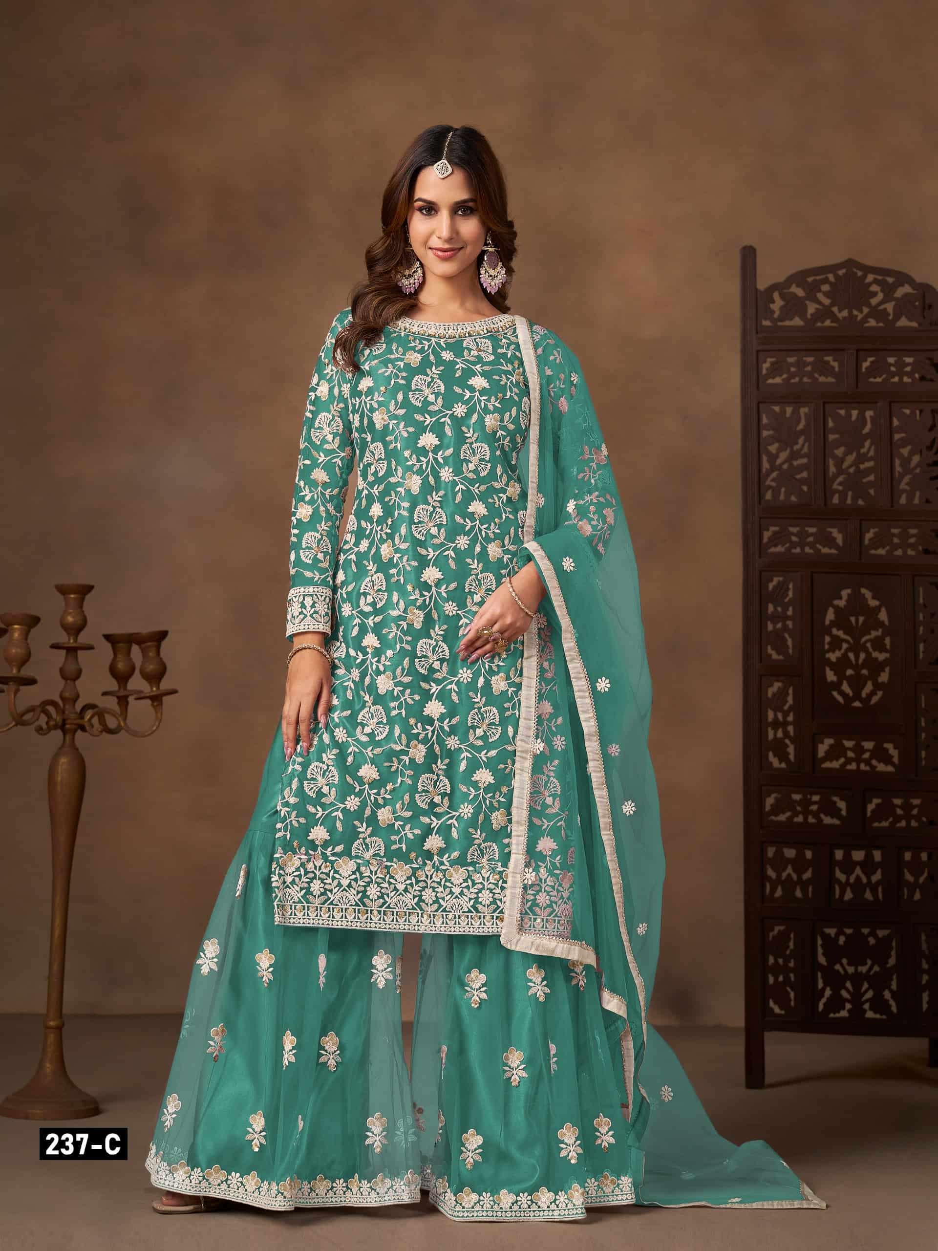 AANAYA VOL 237 WEDDING WEAR SHARARA SUIT CATALOG EXPORTER 
