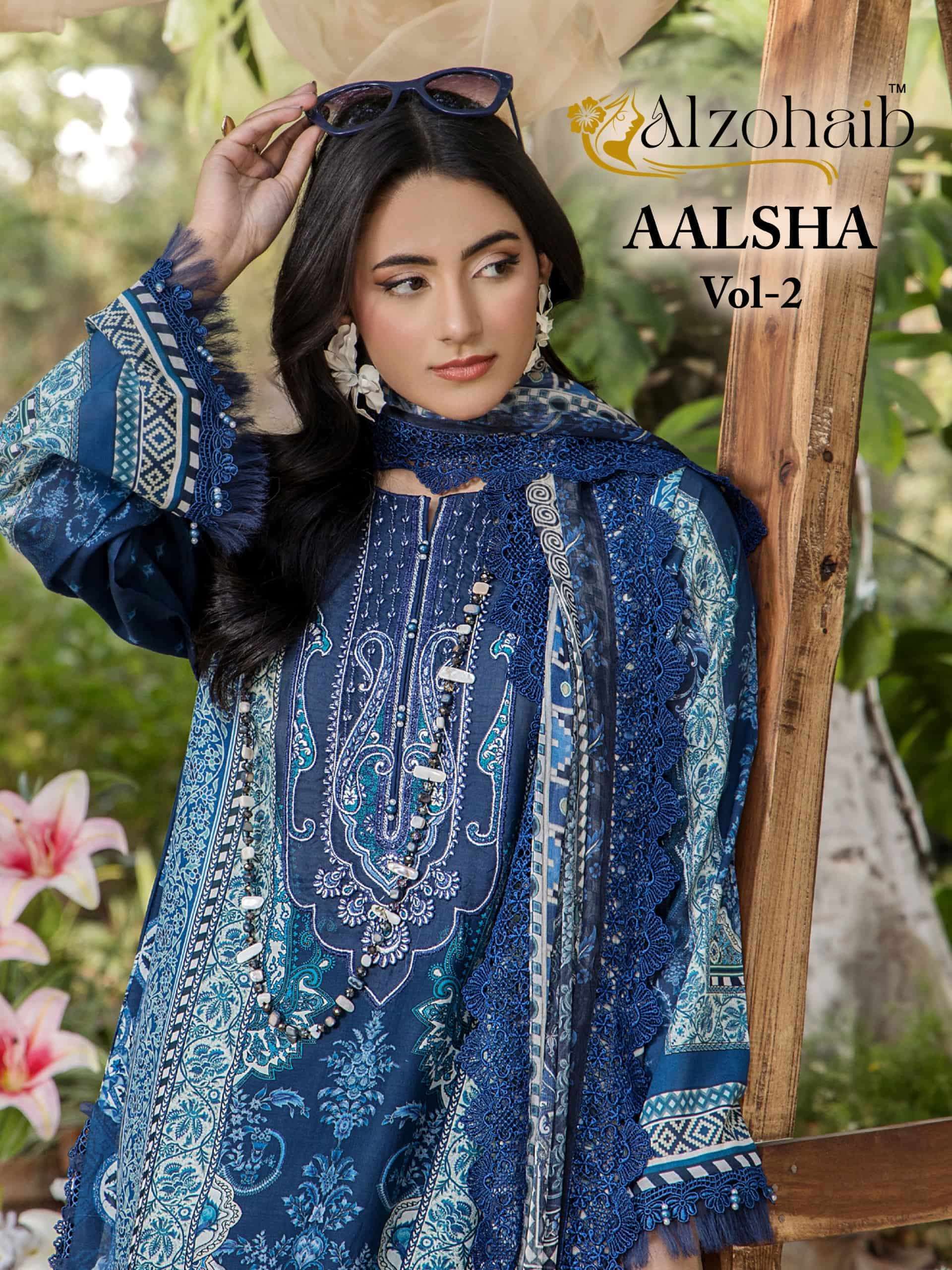 AL ZOHAIB AAISHA VOL 2 PURE COTTON PAKISTANI SALWER KAMEEZ SUIT WHOLESALER 