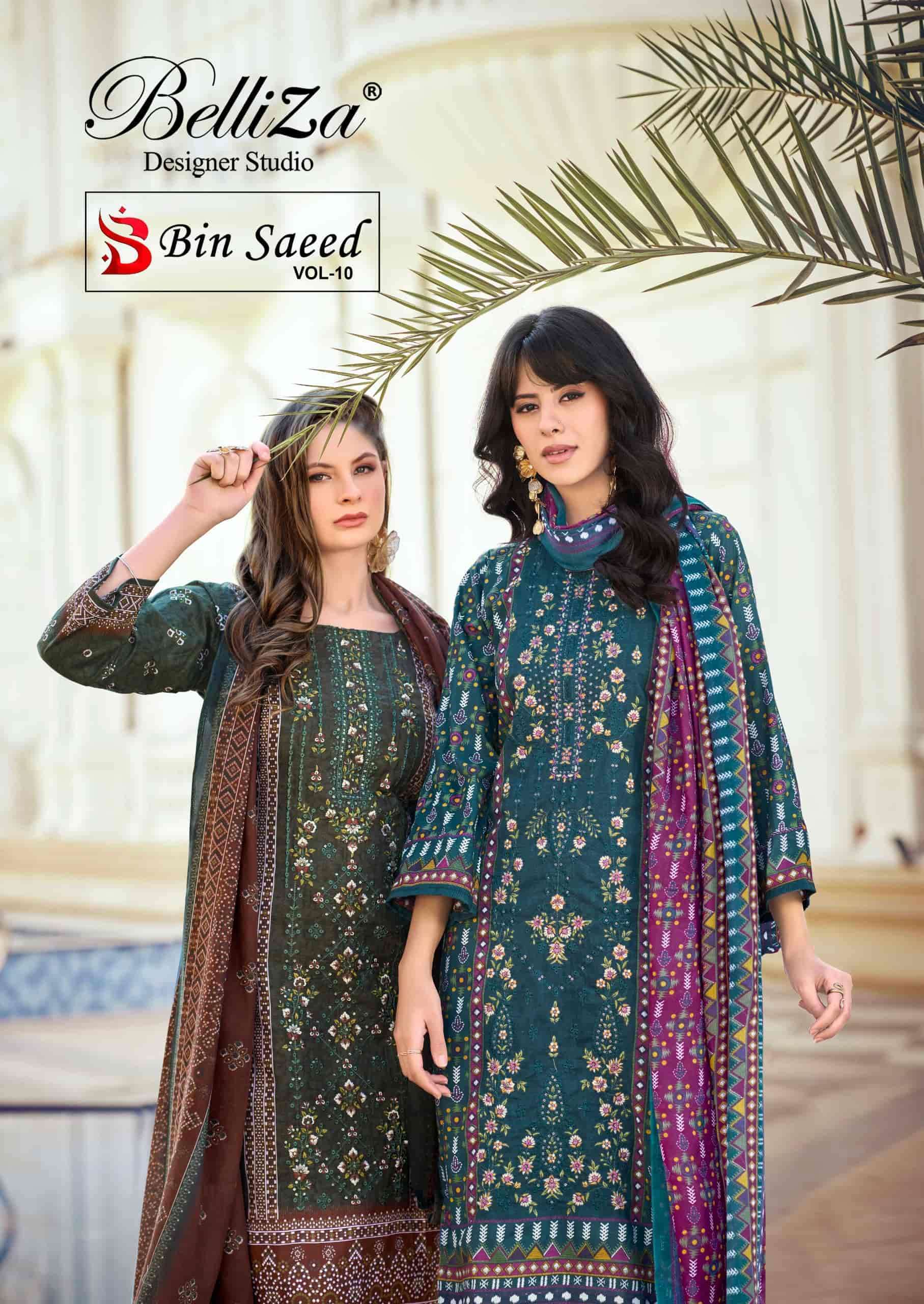 BELLIZA DESIGNER BIN SAEED VOL 10 PRINTED PURE COTTON CATALOGUE WHOLESALER 