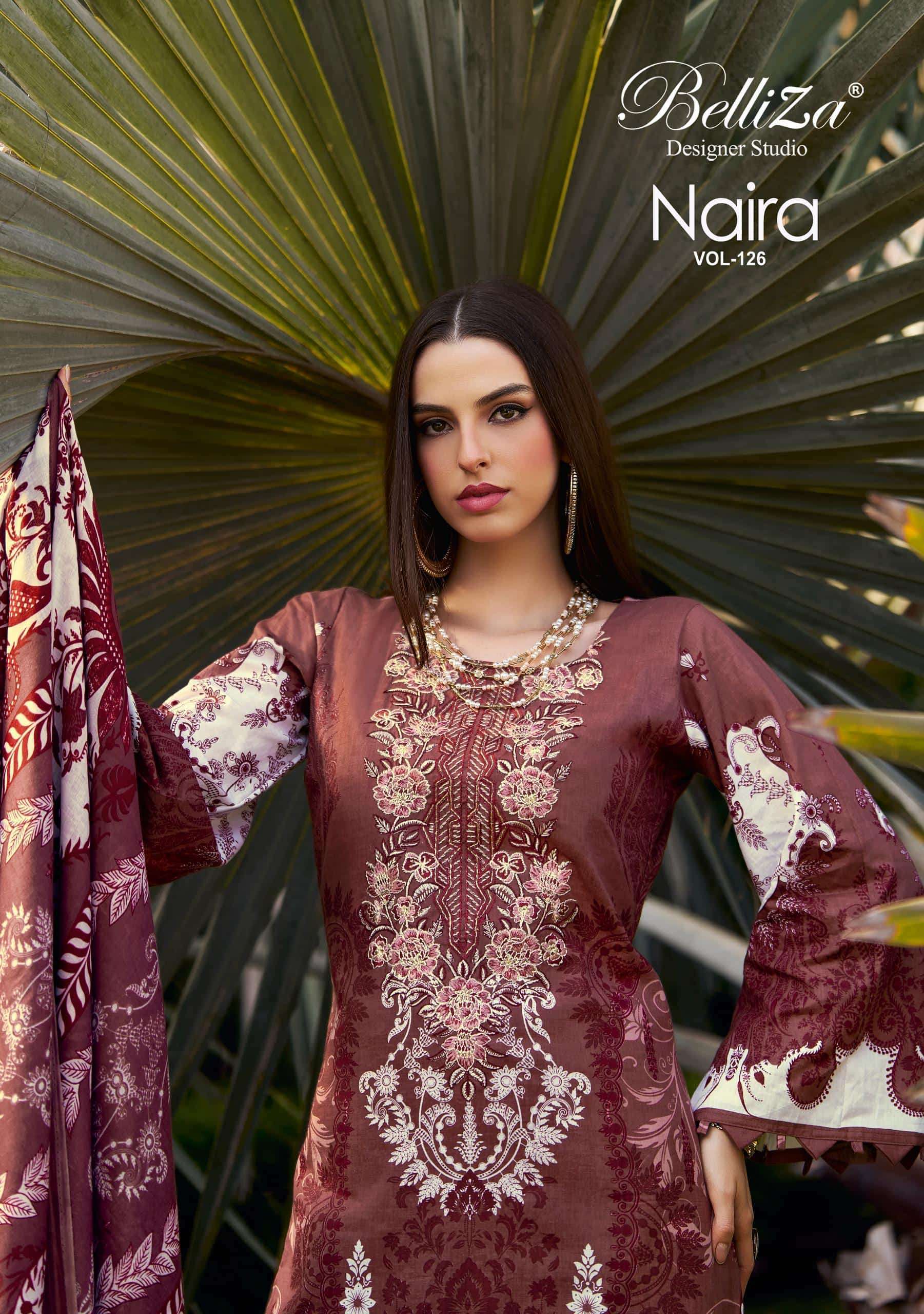 BELLIZA DESIGNER NAIRA VOL 126 PURE COTTON SUIT CATALOGUE 