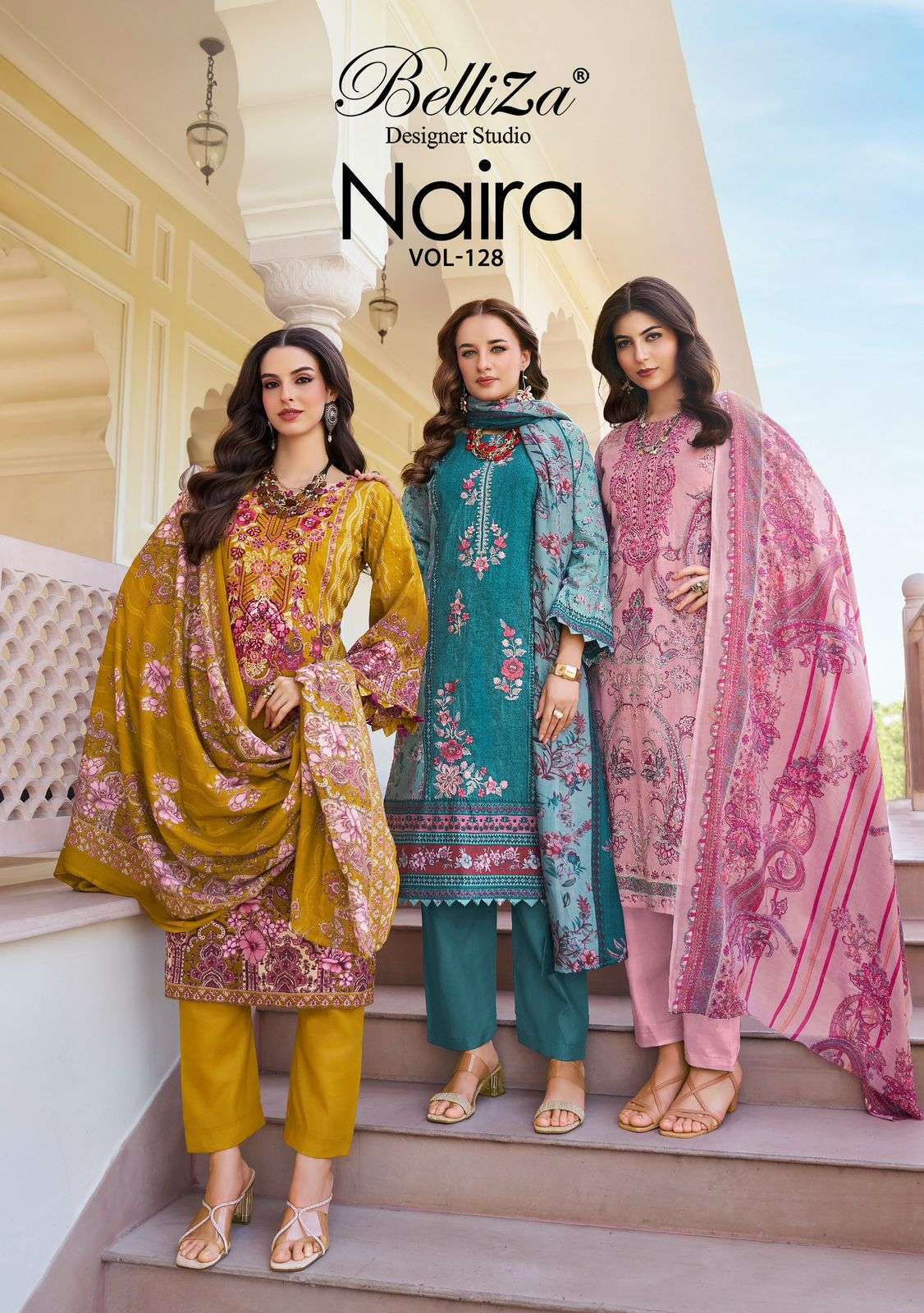 BELLIZA DESIGNER NAIRA VOL 128 PURE COTTON SUIT CATALOGUE 