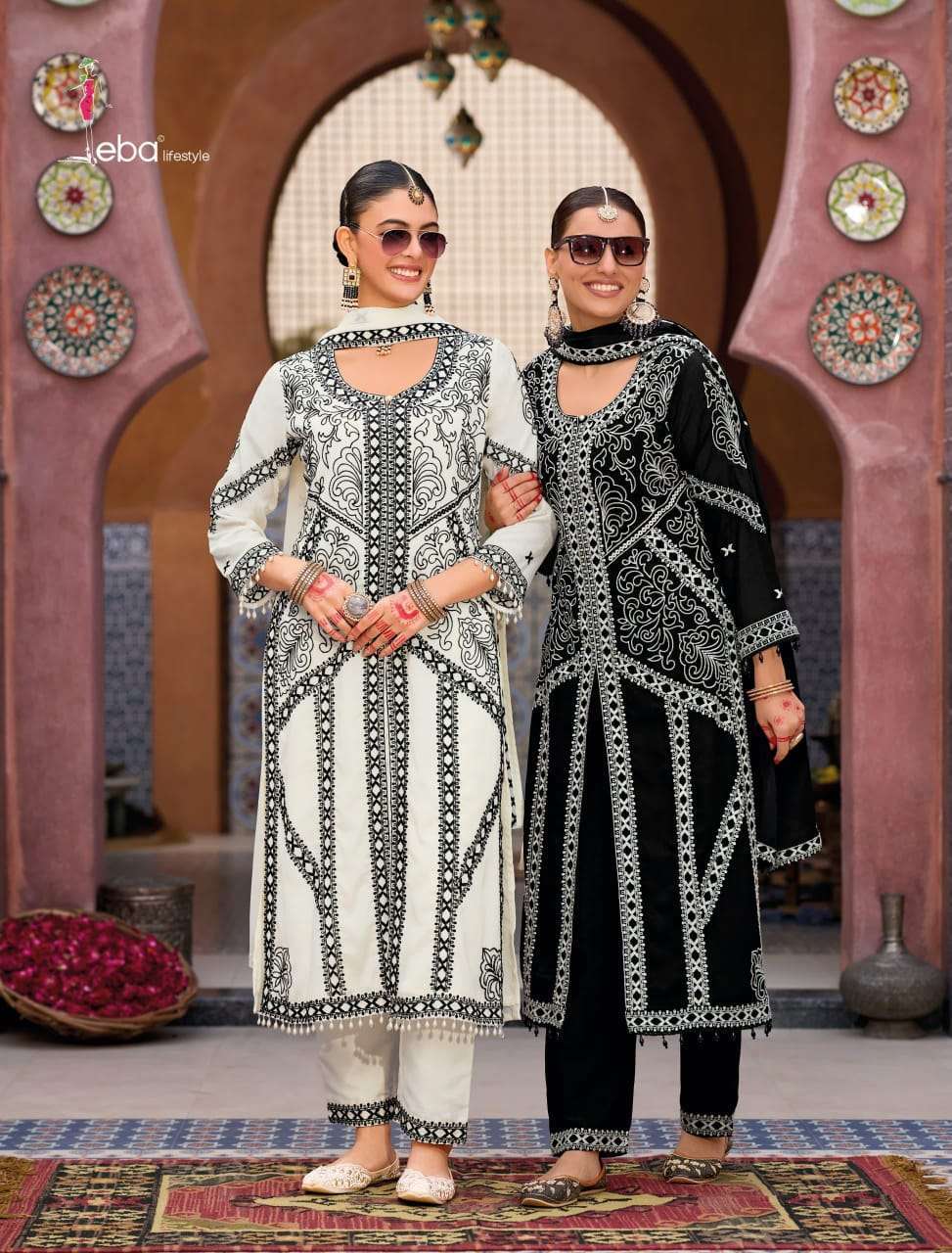 EBA LIFESTYLE KASE BLACK AND WHITE LATEST DESIGNER 3 PIECE CATALOG WHOLESALER BEST RATE 2026