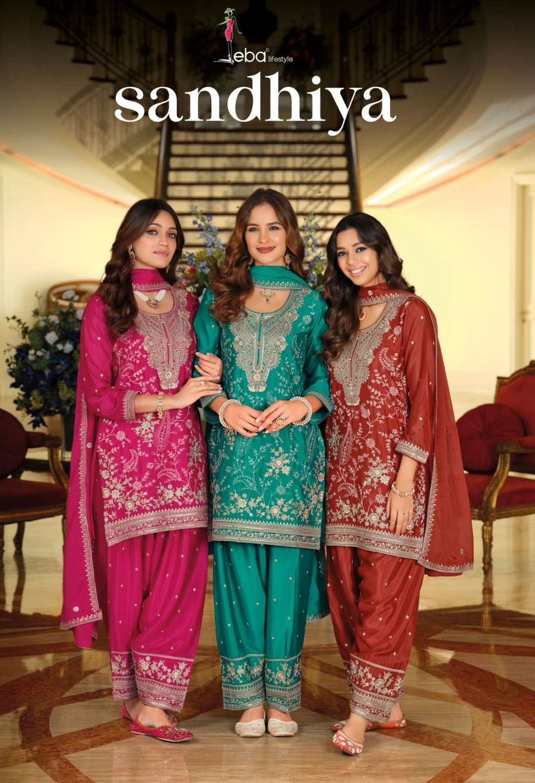 EBA LIFESTYLE SANDHIYA 2393 TO 2395 CHINON PARTYWEAR SUIT WHOLESALER 2026