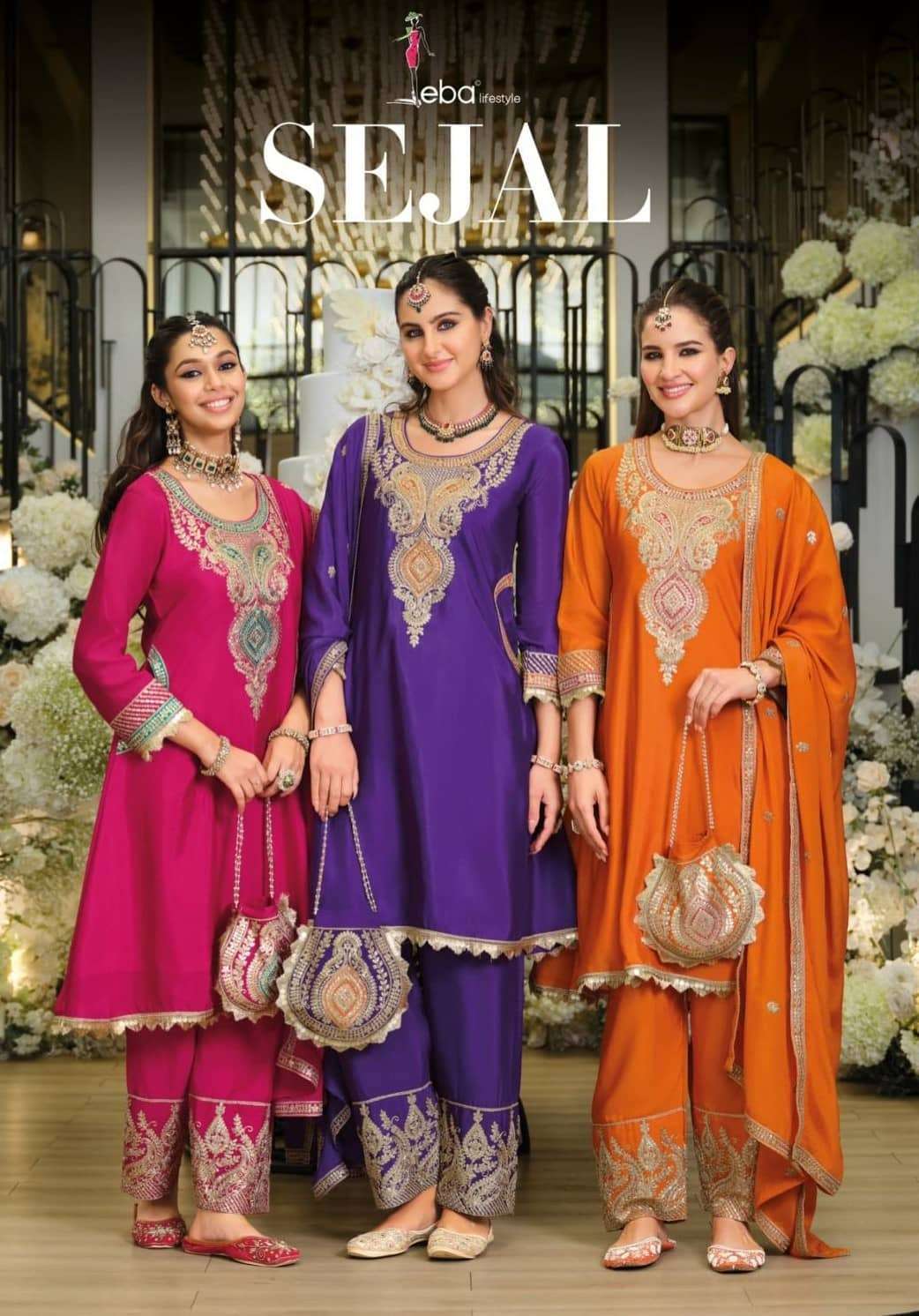 EBA LIFESTYLE SEJAL 2339 TO 2341 CHINON EMBROIDERY DRESS EXPORTER 