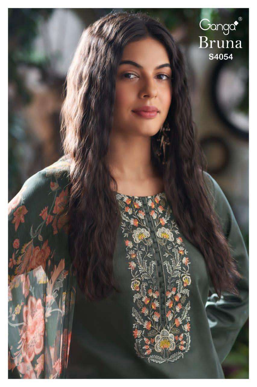 GANGA FASHION BRUNA 4054 PREMIUM WEAR COTTON SUIT CATALOG SUPPLIER 