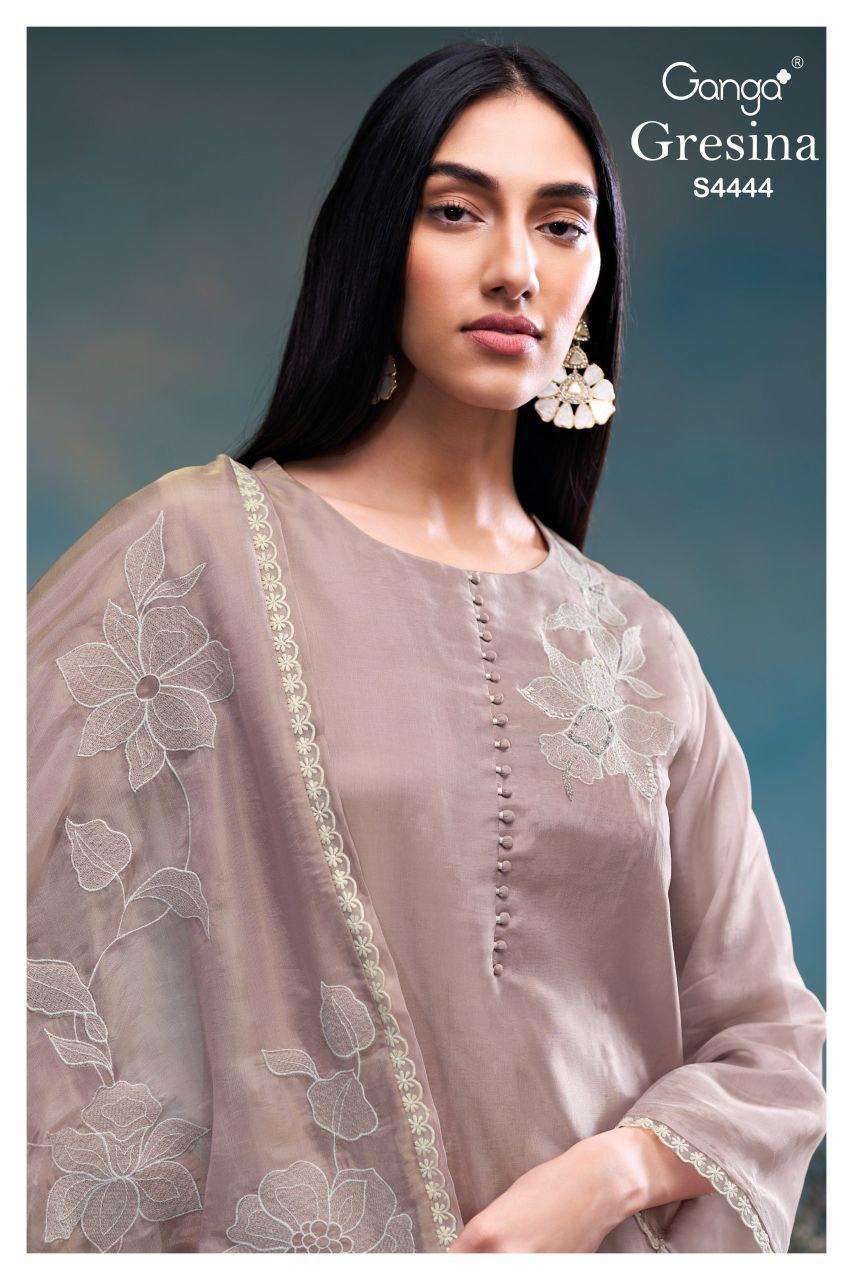 GANGA FASHION GRESINA 4444 PURE BEMBERG SILK LADIES SUIT WHOLESALER BEST RATE 2026
