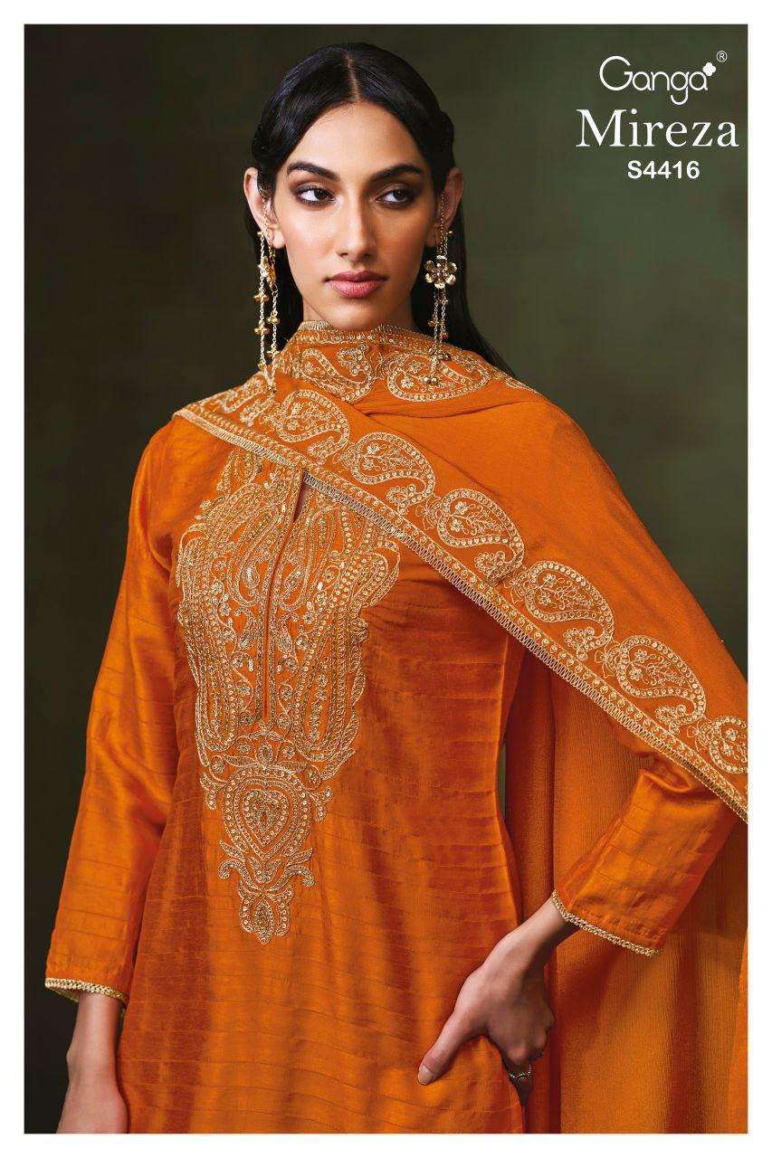 GANGA FASHION MIREZA 4416 DESIGNER SILK LADIES SUIT WHOLESALER BEST RATE 2026