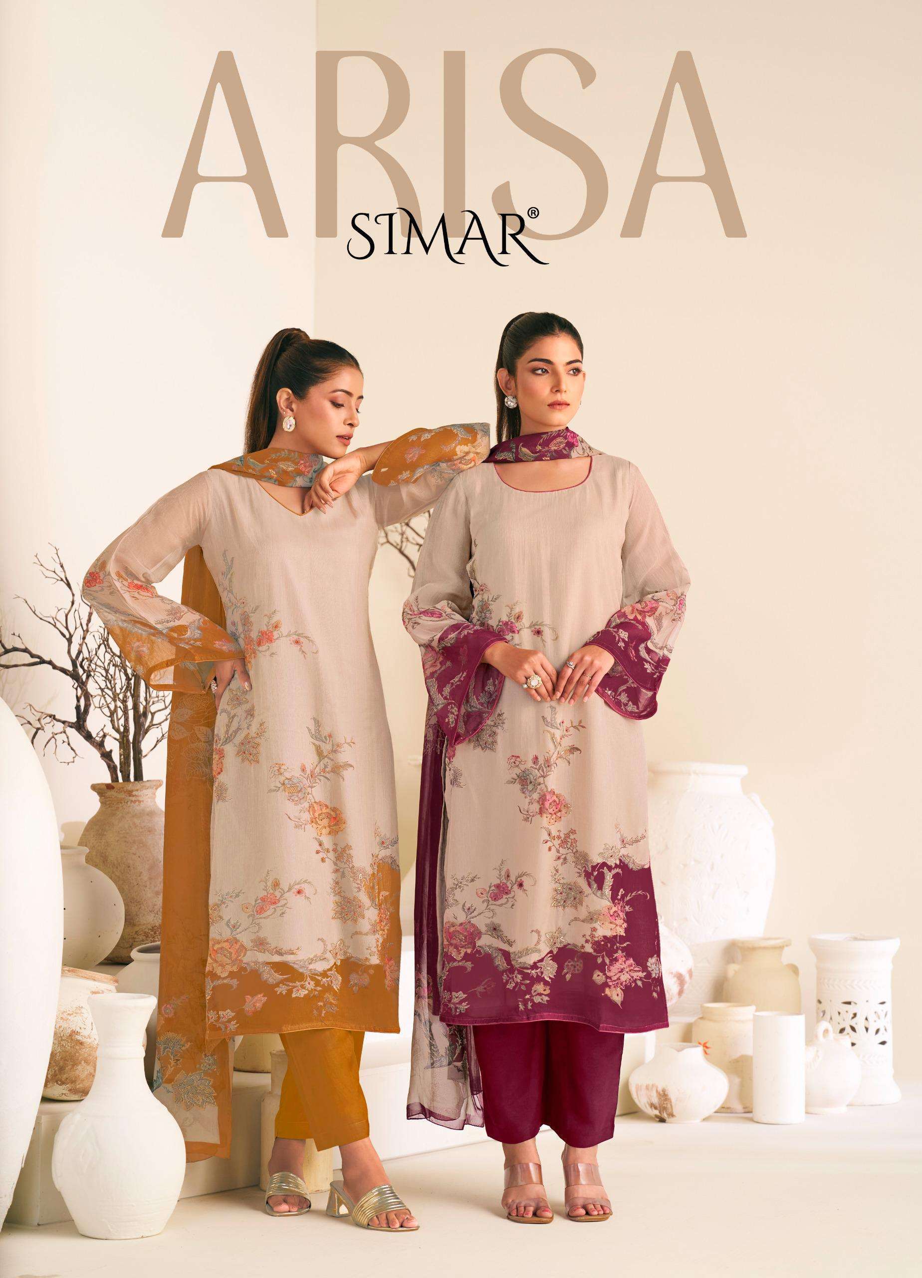 GLOSSY SIMAR ARISA ORGANZA SUIT WHOLESALER BEST RATE 