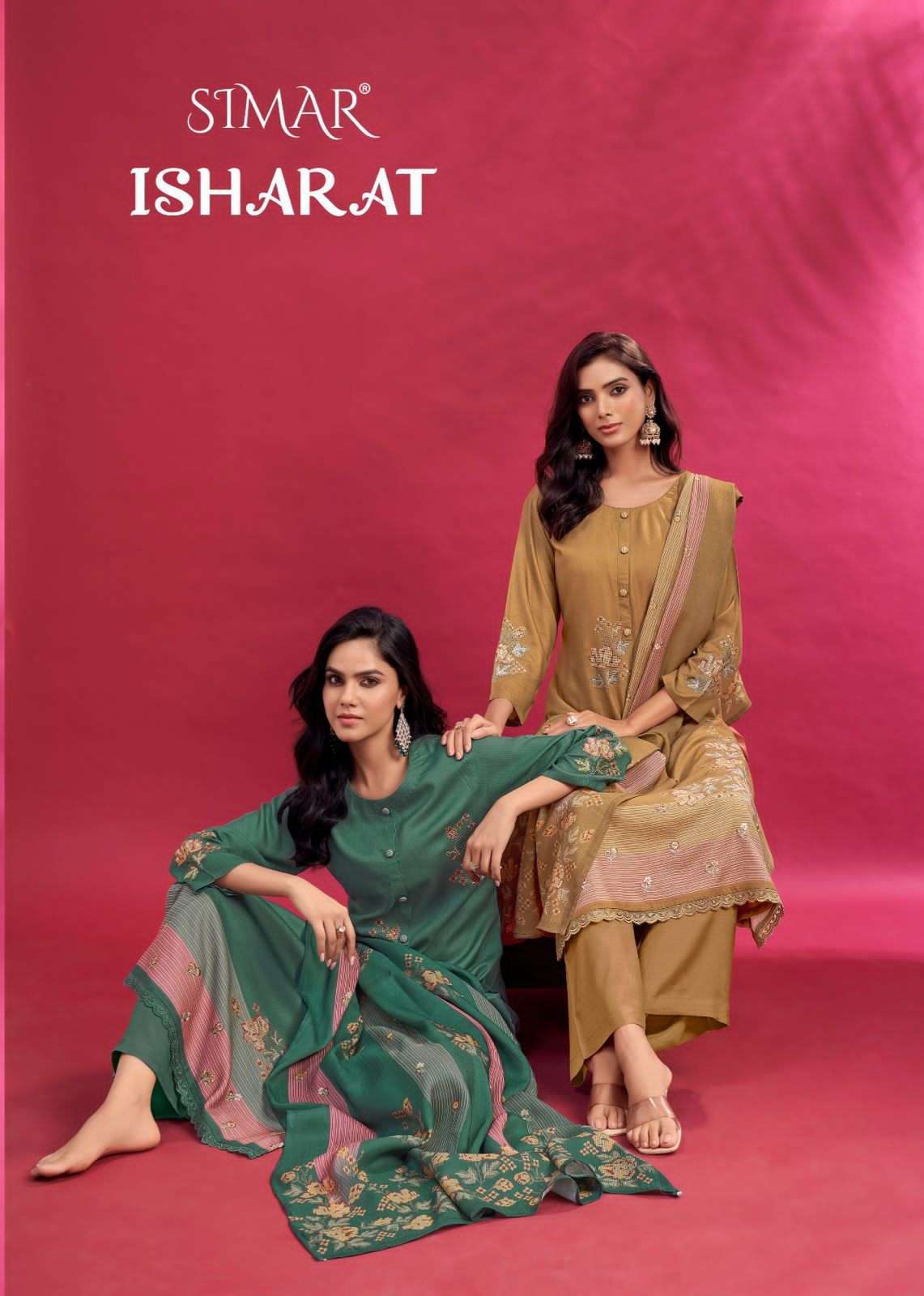 GLOSSY SIMAR ISHARAT PURE LAWN COTTON EMBROIDERY SALWER KAMEEZ 2026