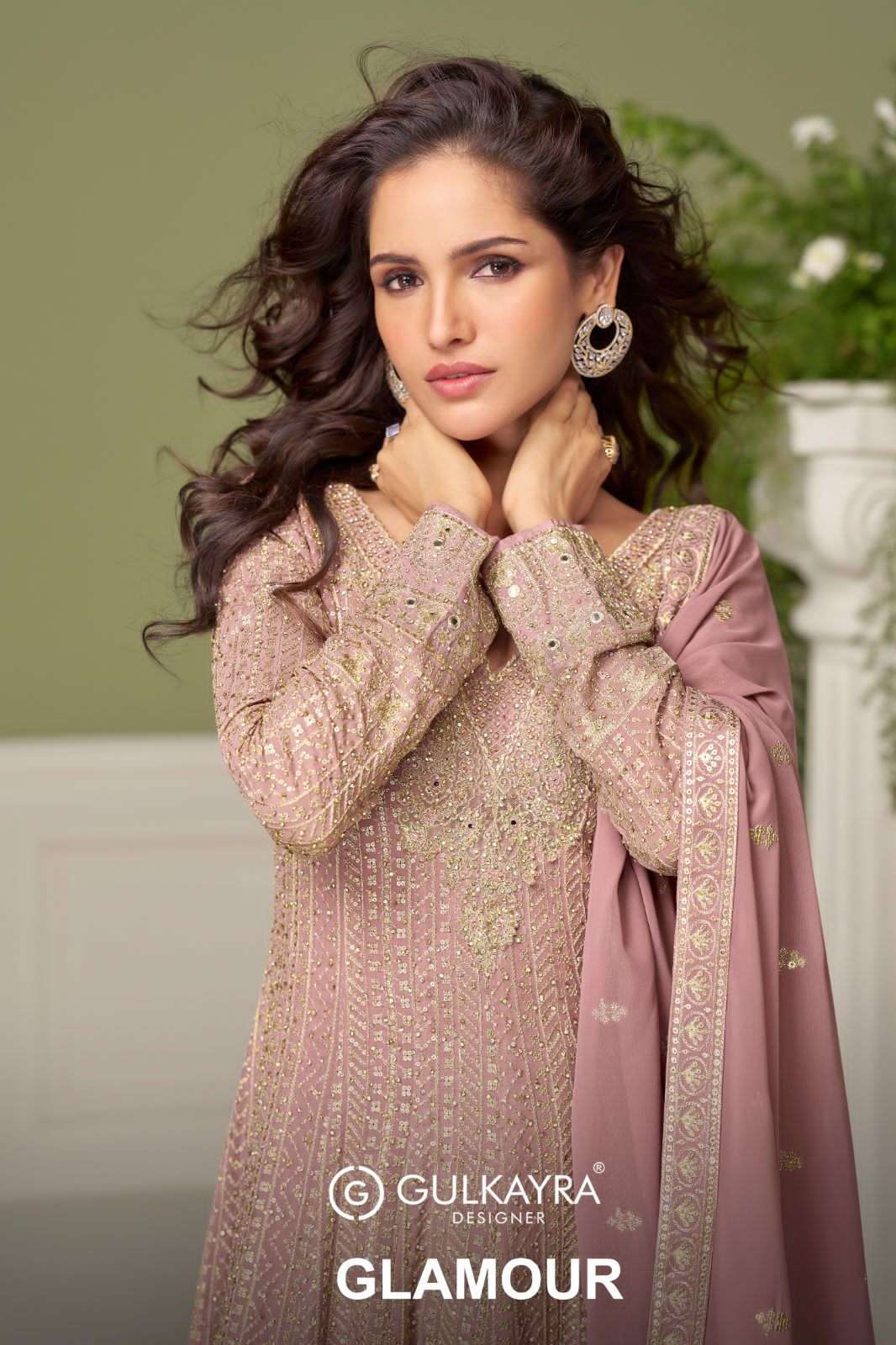 GULKAYRA DESIGNER GLAMOUR 7557 TO 7559 PARTYWEAR GHARARA SUIT CATALOG WHOLESALER BEST RATE 