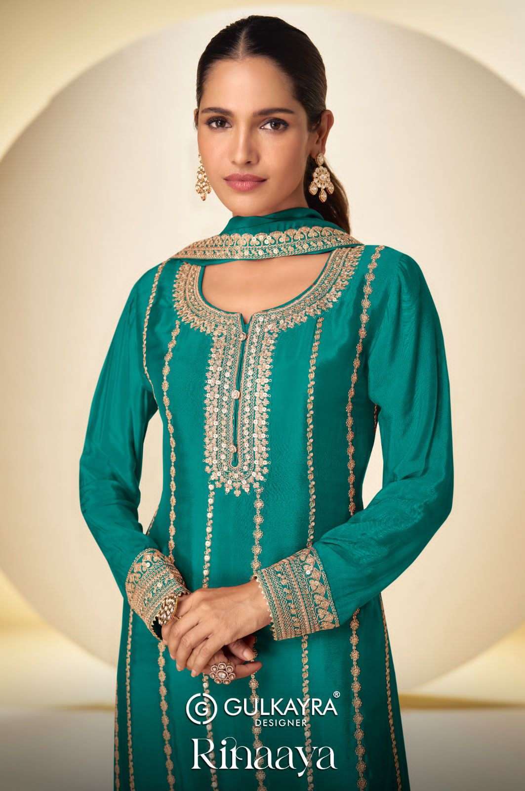 GULKAYRA RINNAYA 7616 COLORS PARTYWEAR DESIGNER PALAZZO SUIT WHOLESALER 