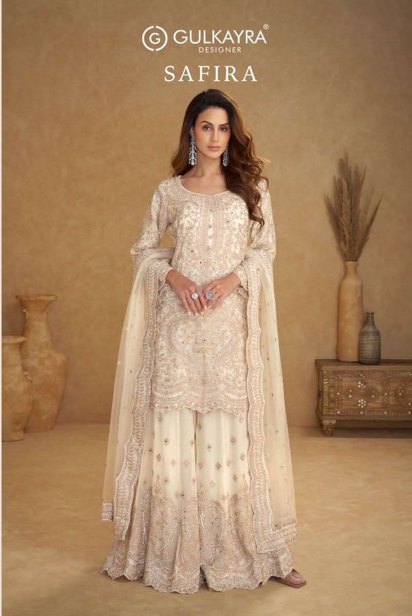 GULKAYRA SAFIRA 7590 COLORS DESIGNER GHARARA SUIT WHOLESALER BEST RATE 