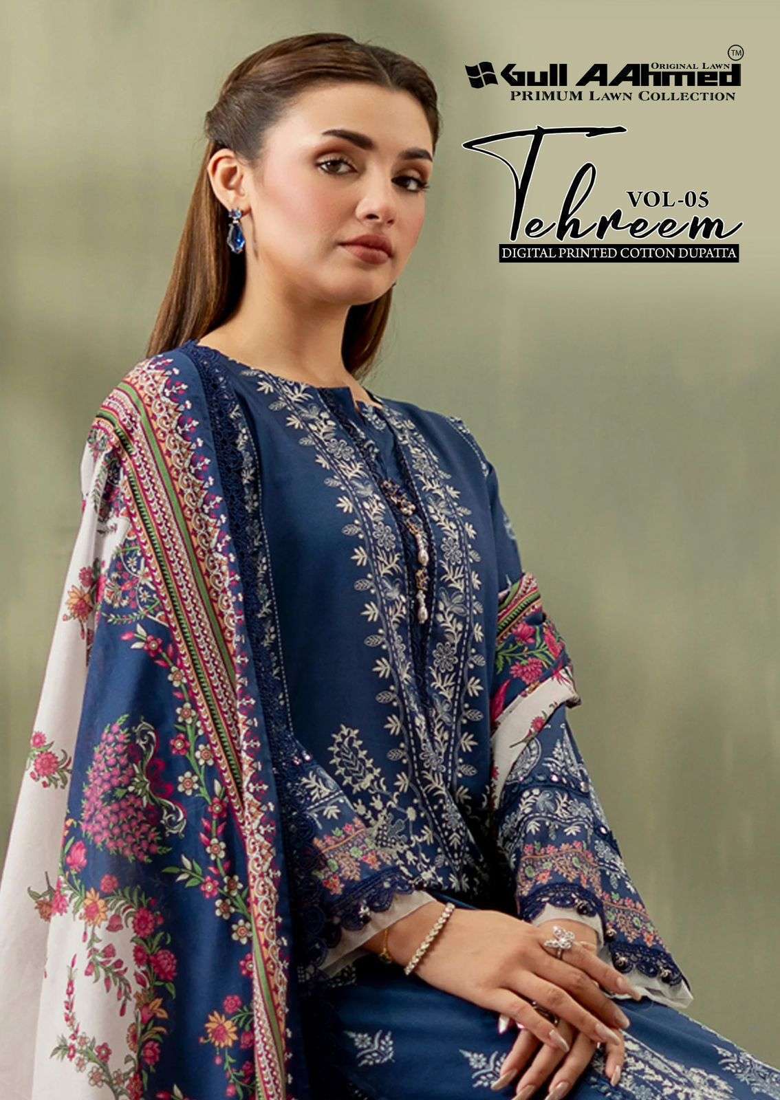GULL AHMED TAHREEM VOL 5 LAWN COTTON PAKISTANI LADIES SUIT WHOLESALER 