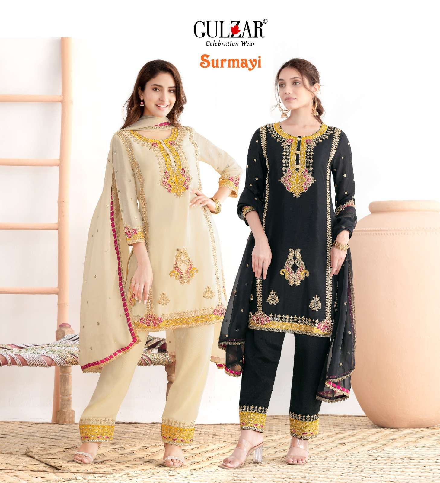 GULZAR SURMAYI PREMIUM DESIGN 3 PIECE SET EXPORTER 