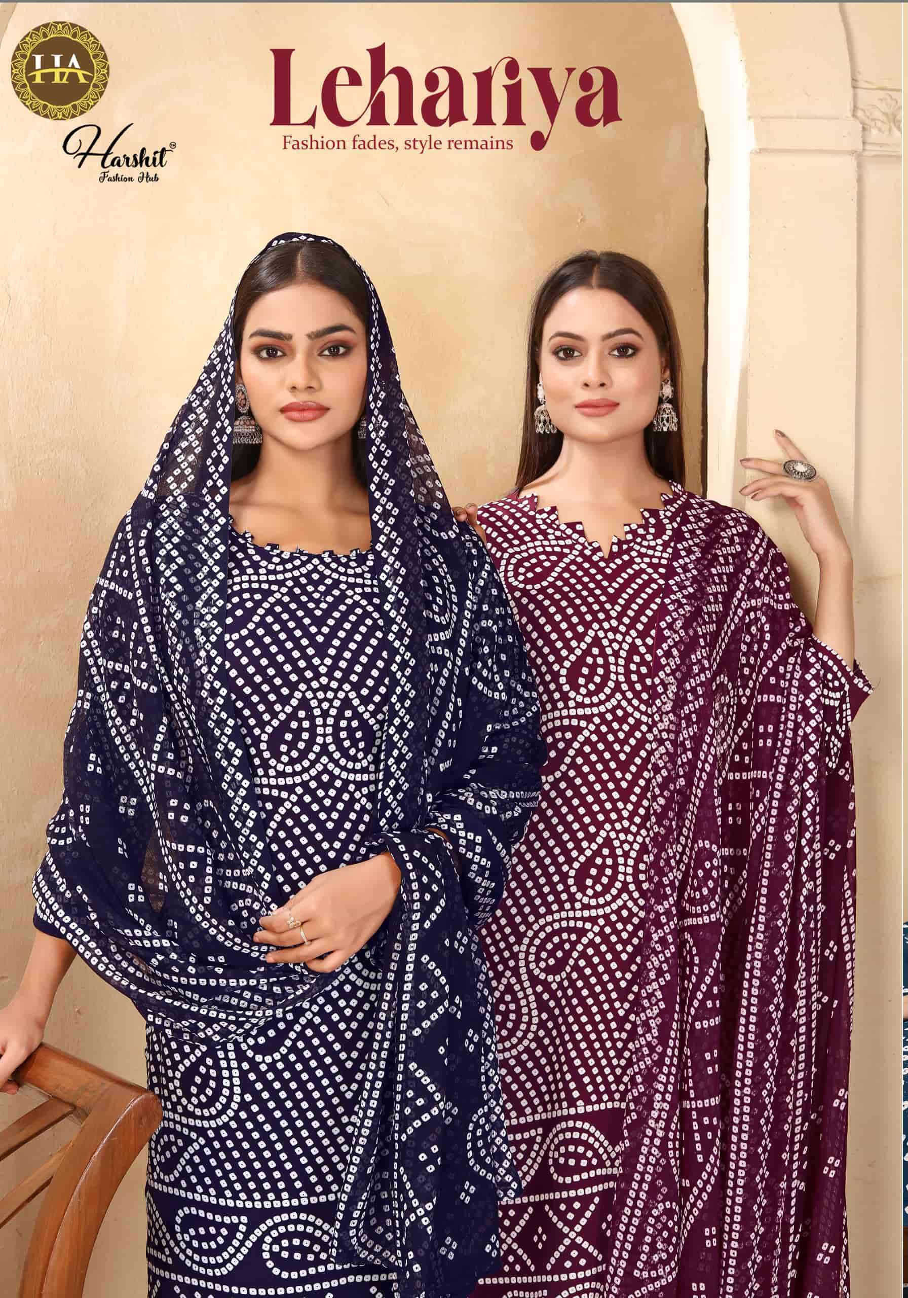HARSHIT FASHION LEHARIYA DESIGNER RAYON SUIT WHOLESALER BEST RATE 