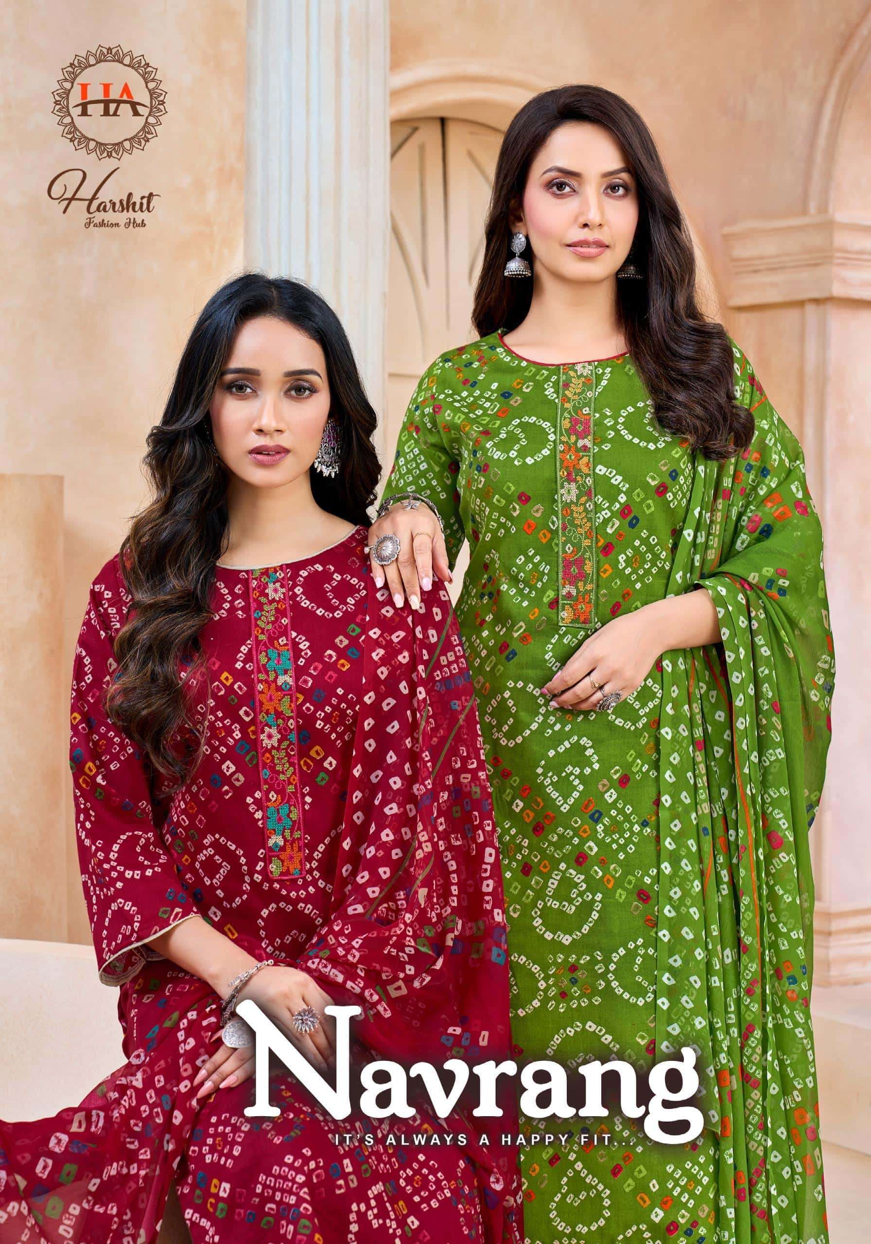 HARSHIT FASHION NAVRANG BANDHANI PURE JAM COTTON SUIT WHOLESALER 2026