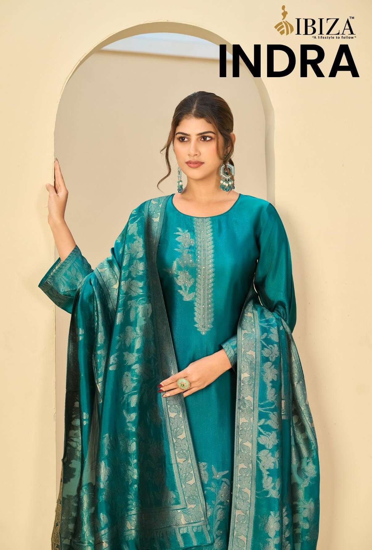 IBIZA LIFESTYLE INDRA PURE BANGLORY SILK SALWER KAMEEZ SUIT WHOLESALER 