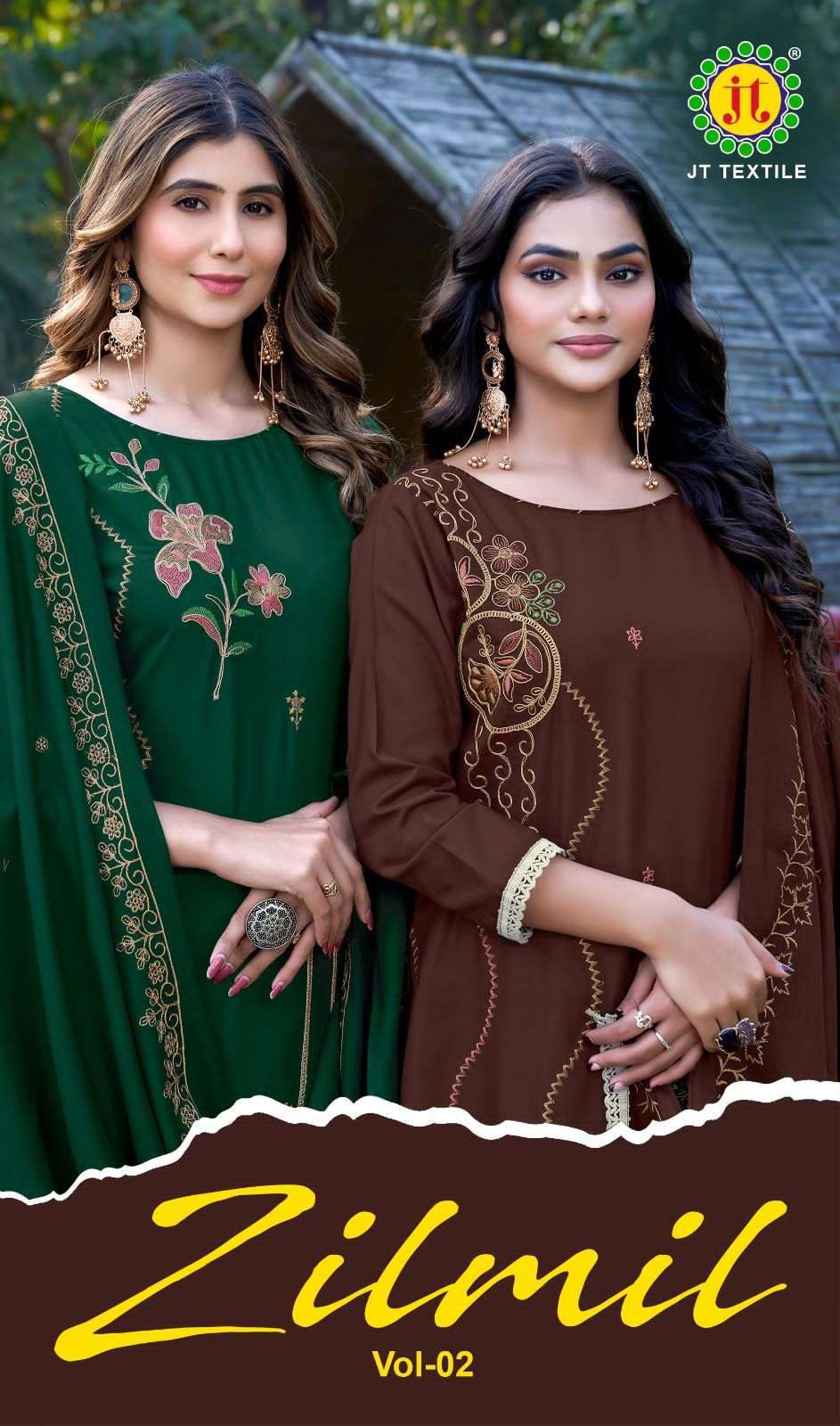 JT TEXTILE ZILMIL VOL 2 RAYON SUIT CATALOGUE WHOLESALER BEST RATE 