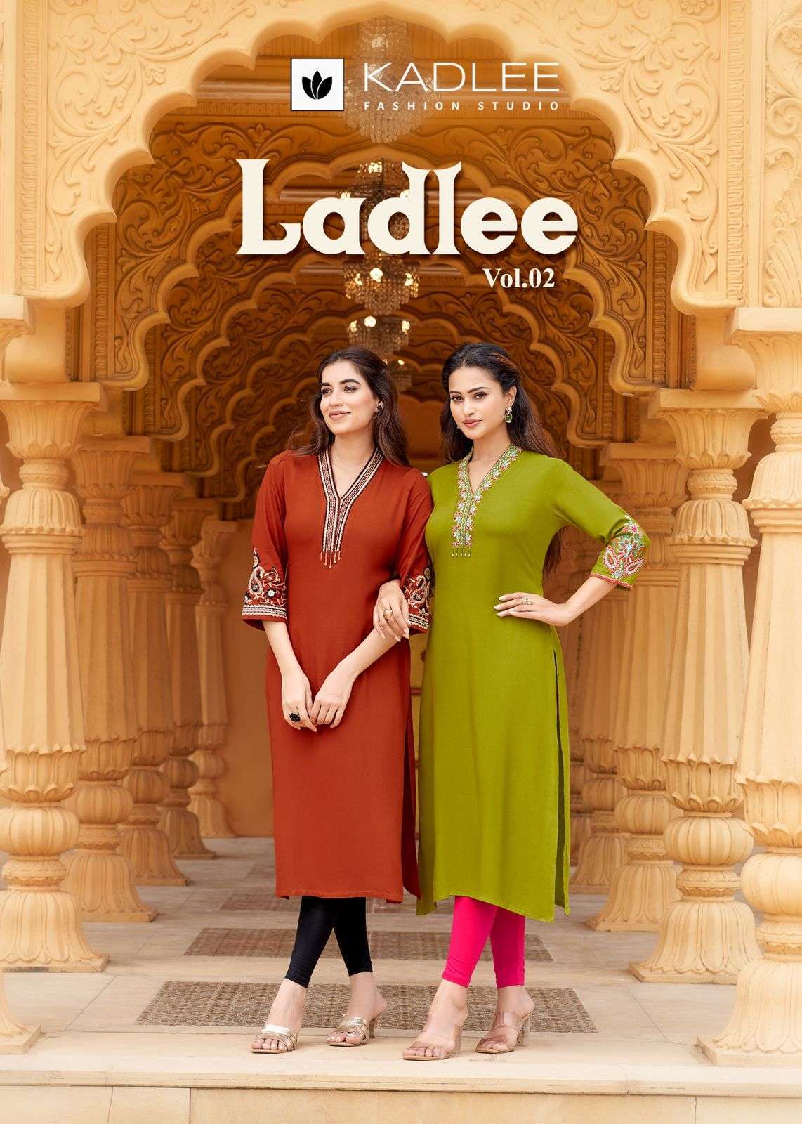KADLEE LADLEE VOL 2 RAYON EMBROIDERY KURTI CATALOGUE BEST RATE 