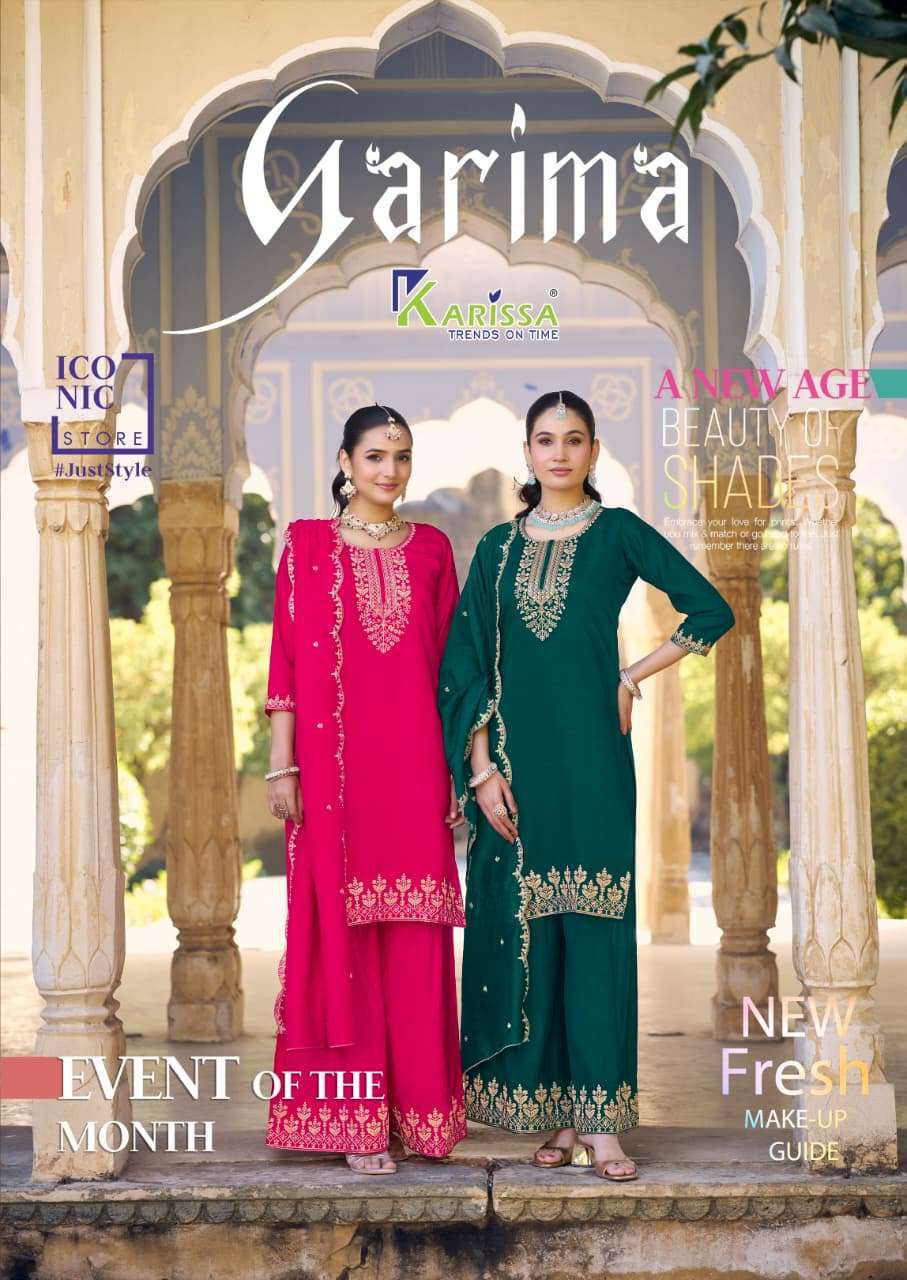 KARISSA GARIMA PREMIUM STYLE READYMADE TOP BOTTOM WITH DUPATTA SET WHOLESALER 