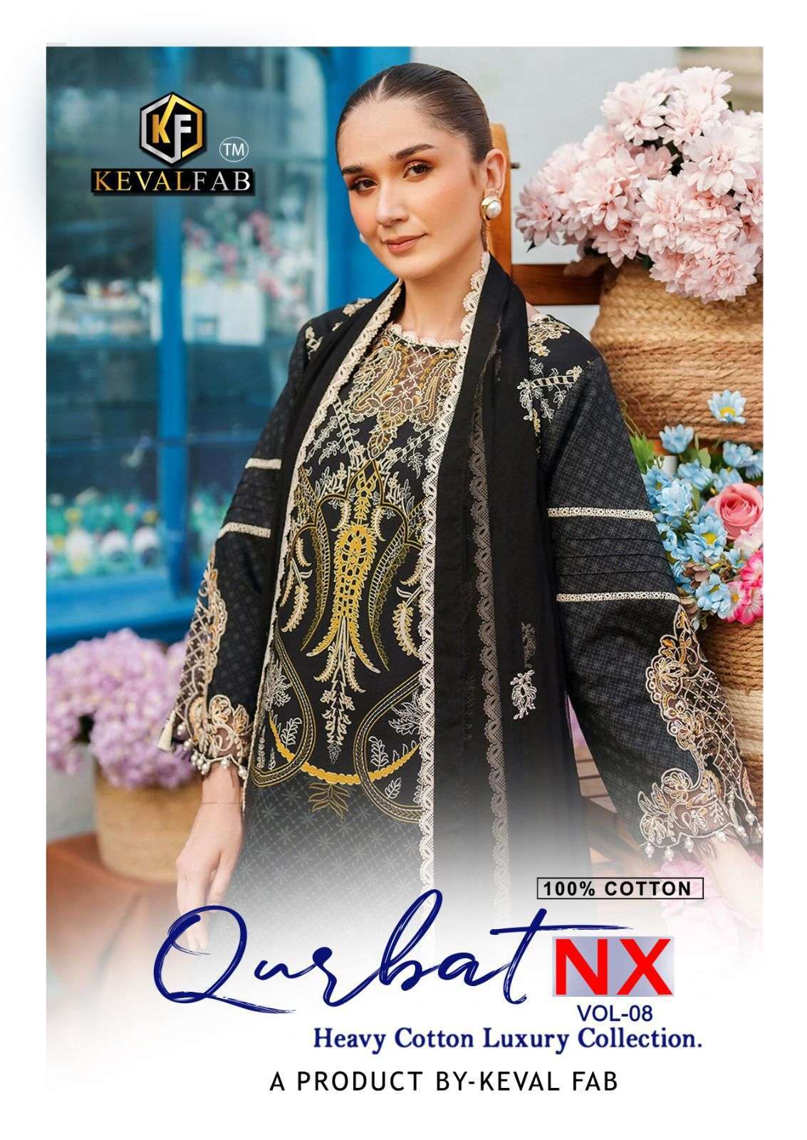KEVAL FAB QURBAT NX VOL 8 COTTON PRINTED PAKISTANI SUIT WHOLESALER BEST RATE 