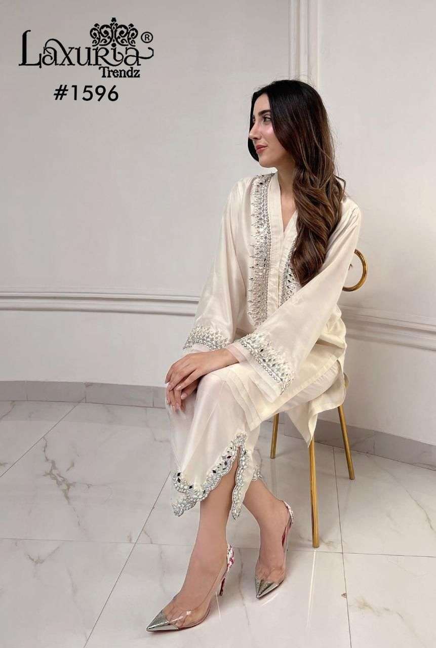 LAXURIA TRENDZ 1596 DESIGNER READYMADE TOP BOTTOM  SET WHOLESALER 