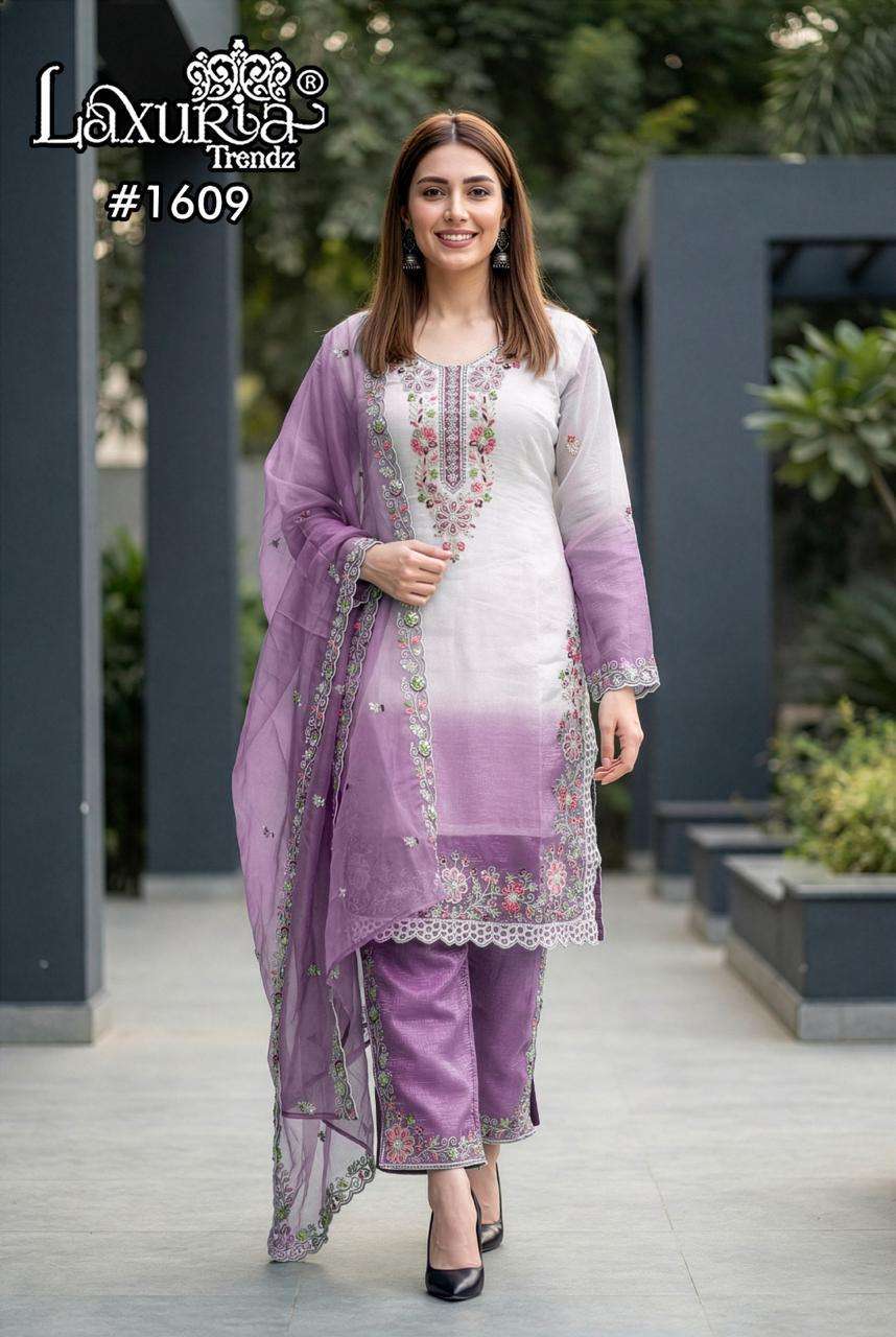 LAXURIA TRENDZ 1609 COLORS FANCY EMBROIDERED READYMADE COLLECTION 2026