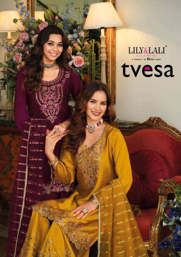 LILY AND LALI TVESA VISCOSE DESIGNER EMBRODERY WORK 3 PIECE SET WHOLESALER BEST RATE 2026