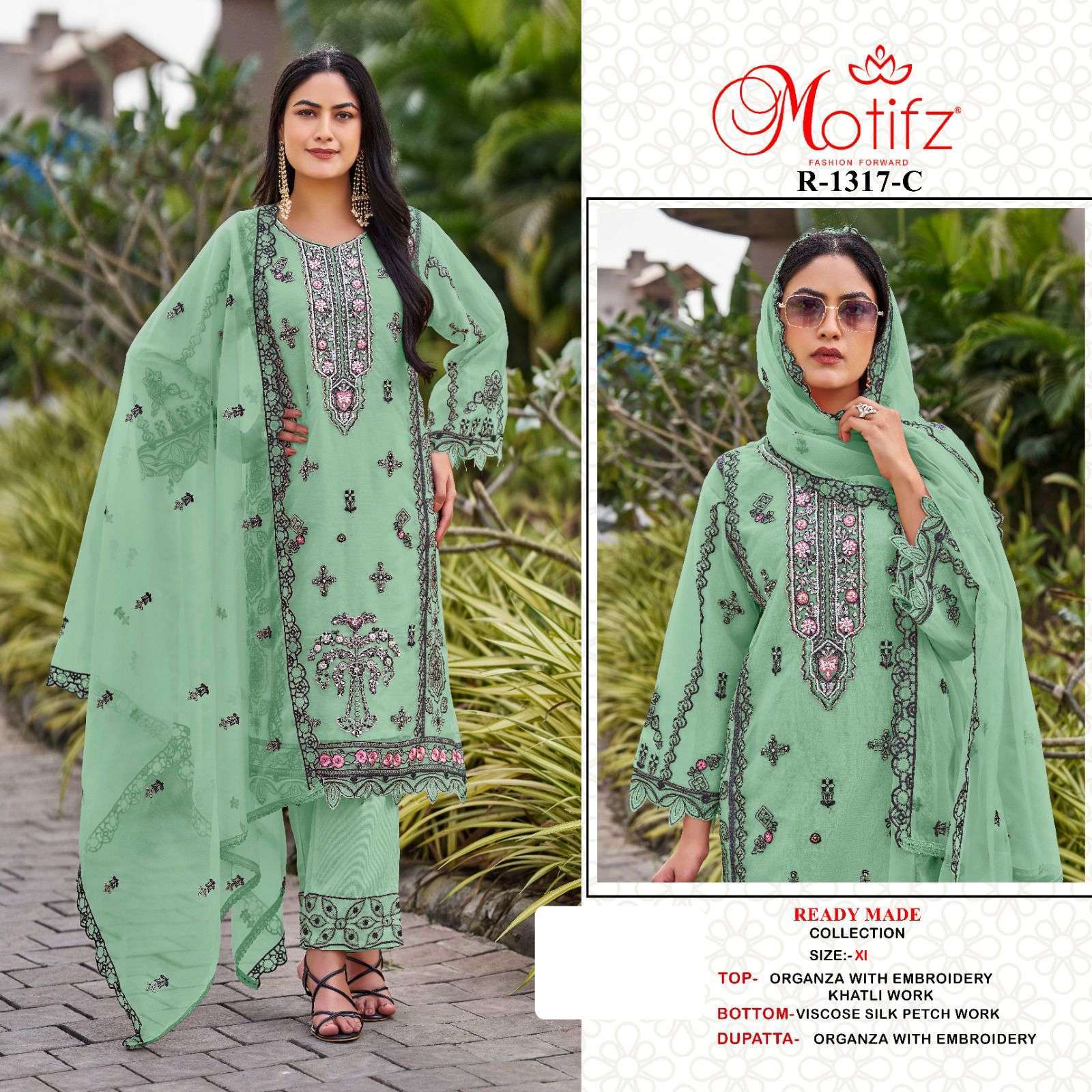 MOTIFZ 1317 COLOURS ORGANZA READYMADE SUIT WHOLESALER 2026