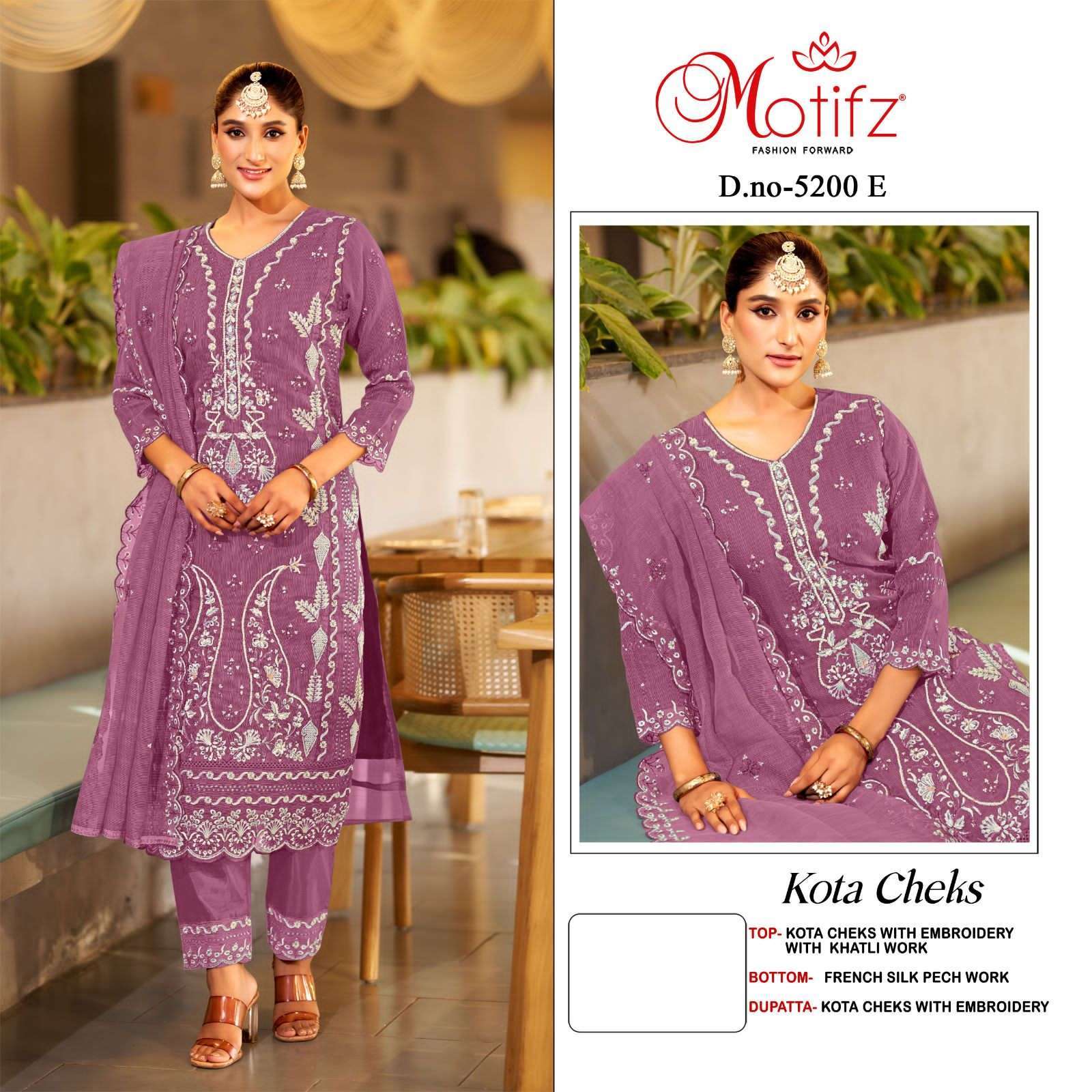 MOTIFZ D 5200 COLORS DESIGN PAKISTANI SUIT WHOLESALER BEST RATE 
